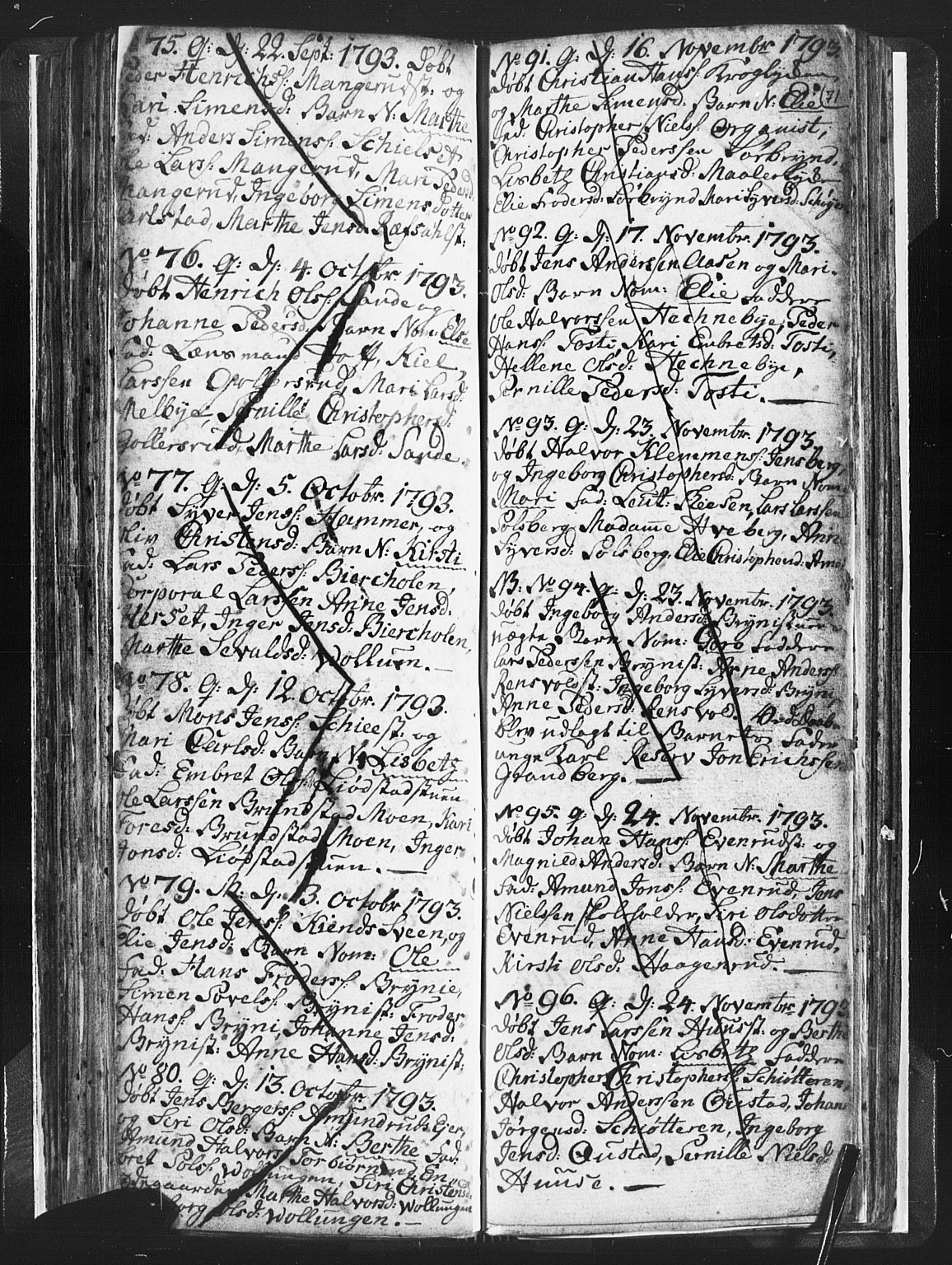 Romedal prestekontor, SAH/PREST-004/L/L0001: Klokkerbok nr. 1, 1785-1794, s. 71