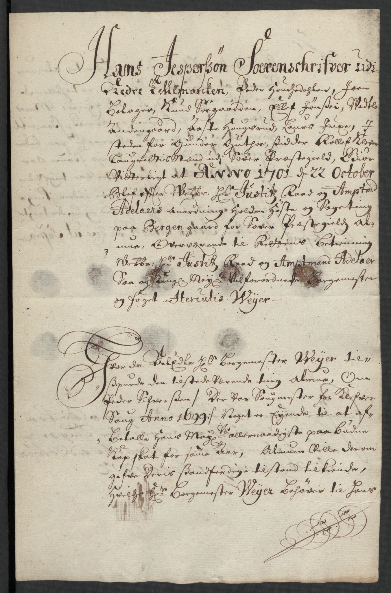 Rentekammeret inntil 1814, Reviderte regnskaper, Fogderegnskap, AV/RA-EA-4092/R36/L2105: Fogderegnskap Øvre og Nedre Telemark og Bamble, 1701, s. 267