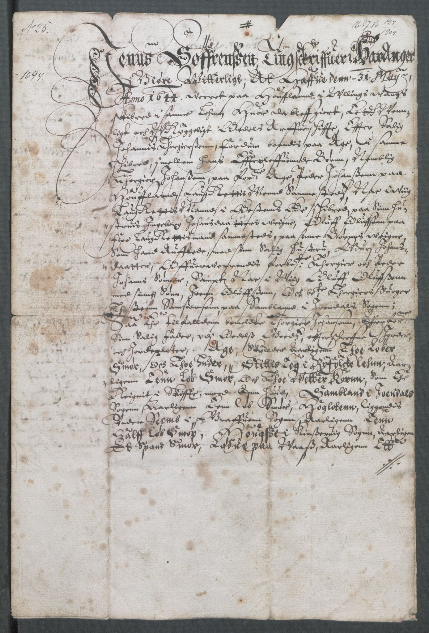 Riksarkivets diplomsamling, RA/EA-5965/F02/L0158: Dokumenter, 1644-1645, s. 8