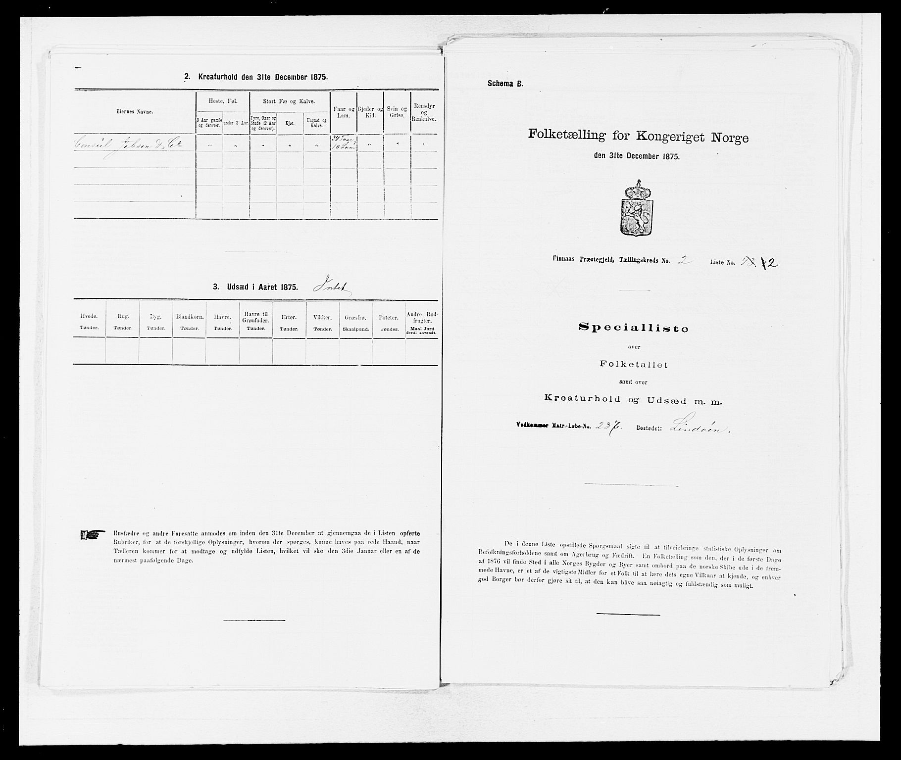 SAB, Folketelling 1875 for 1218P Finnås prestegjeld, 1875, s. 318