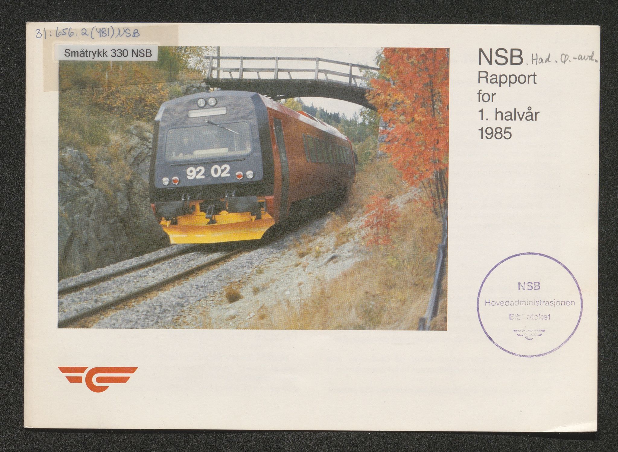 Norges Statsbaner Bibliotek (NSB), AV/SAKO-A-355/F/Fc/L0005/0002: Småtrykk 280 - 349 / Småtrykk 330 - 349, 1886-2006