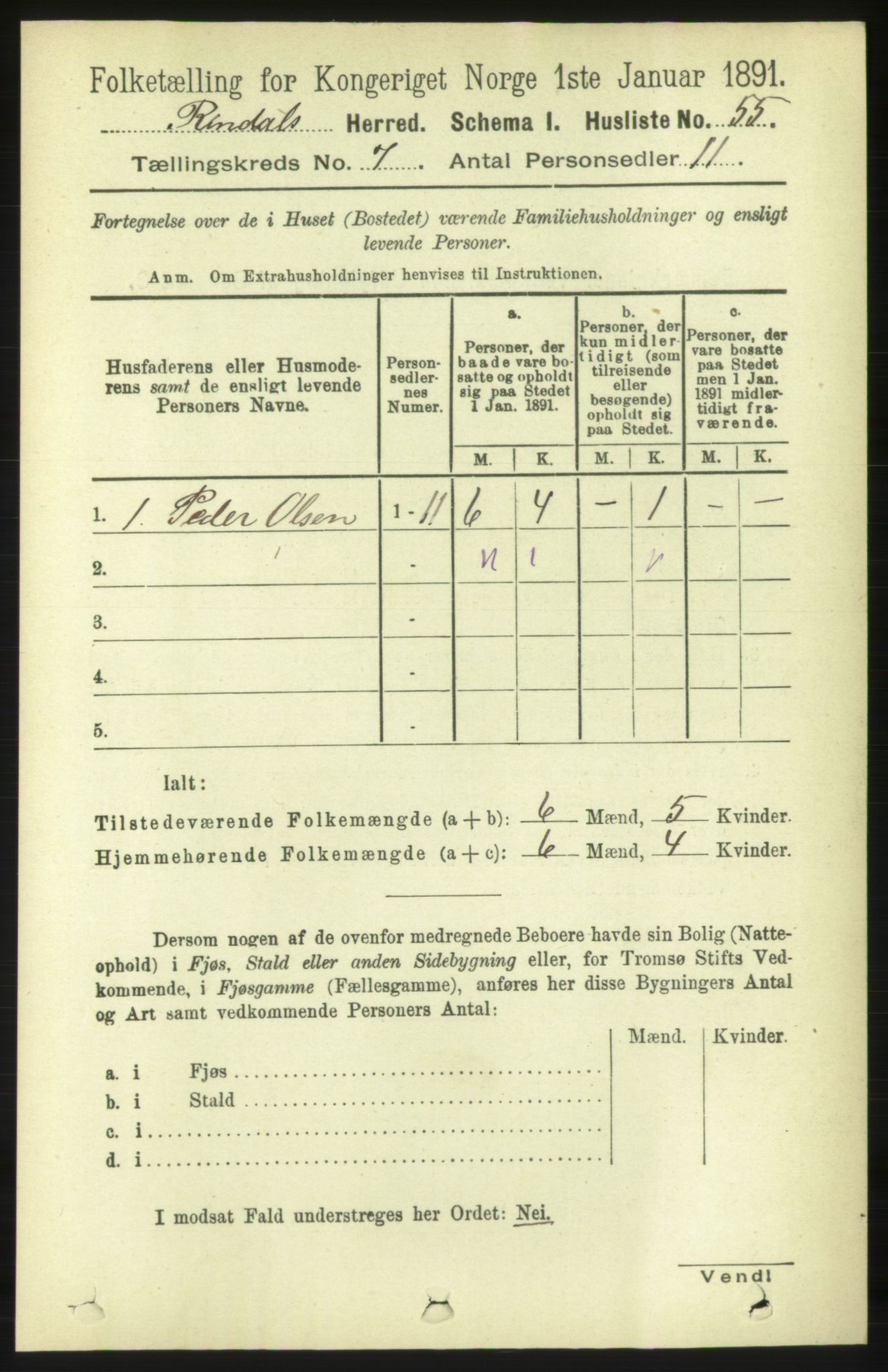 RA, Folketelling 1891 for 1567 Rindal herred, 1891, s. 2018