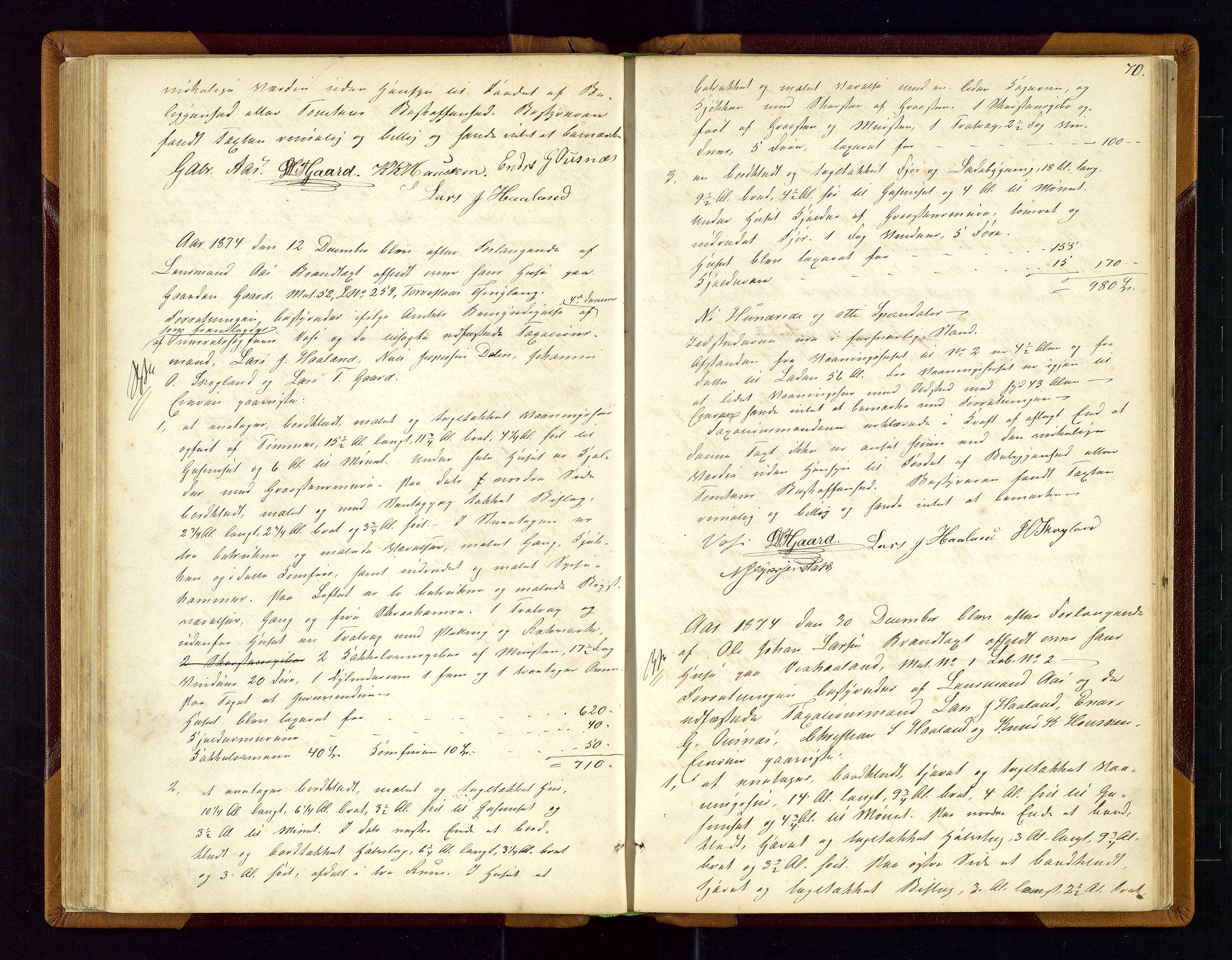 Torvestad lensmannskontor, SAST/A-100307/1/Goa/L0001: "Brandtaxationsprotokol for Torvestad Thinglag", 1867-1883, s. 69b-70a