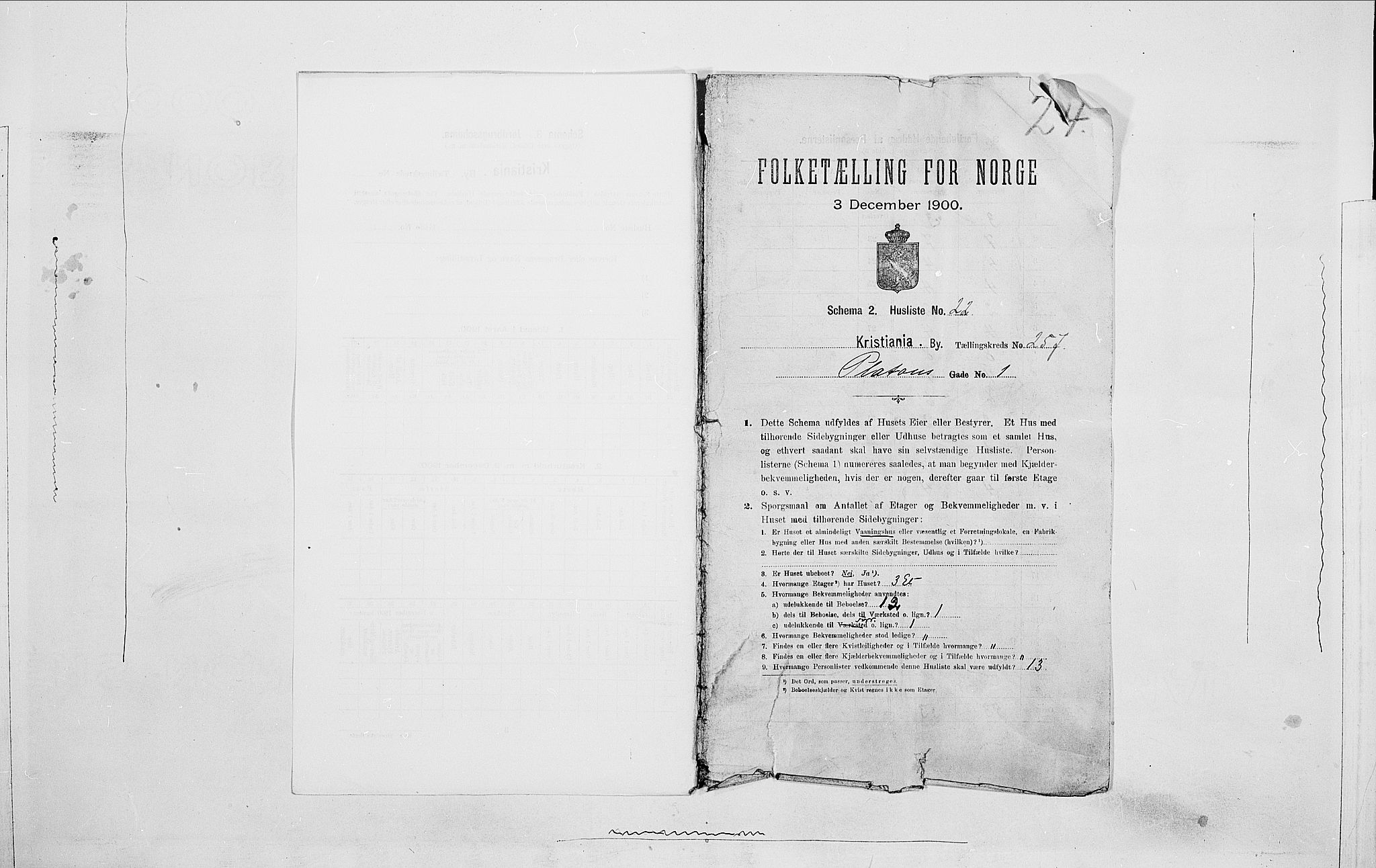 SAO, Folketelling 1900 for 0301 Kristiania kjøpstad, 1900, s. 72307