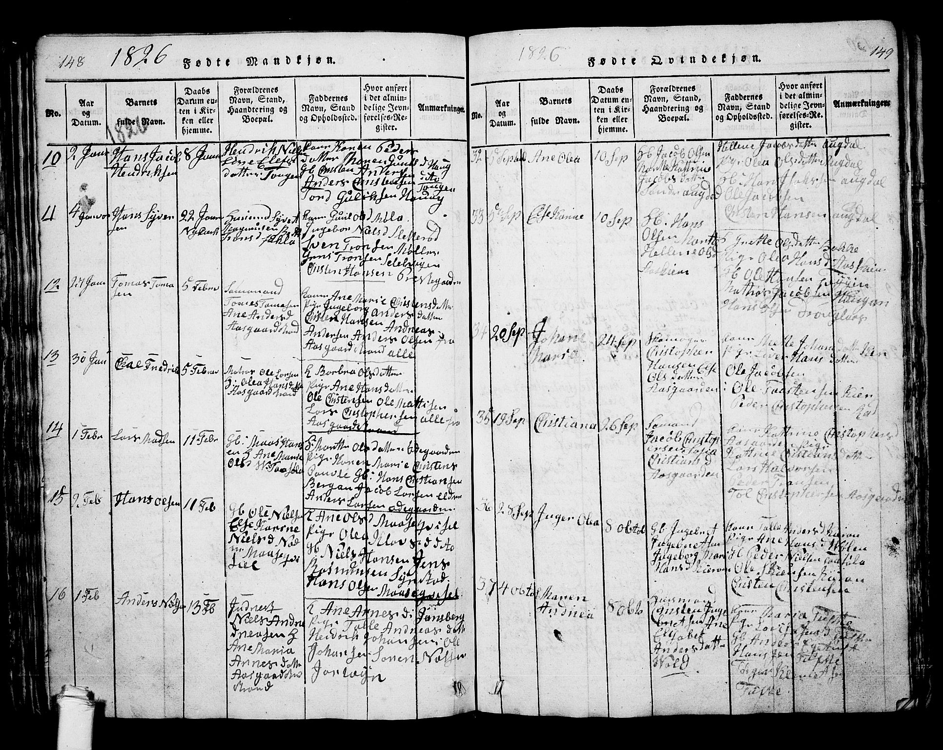 Borre kirkebøker, AV/SAKO-A-338/G/Ga/L0001: Klokkerbok nr. I 1, 1815-1851, s. 148-149