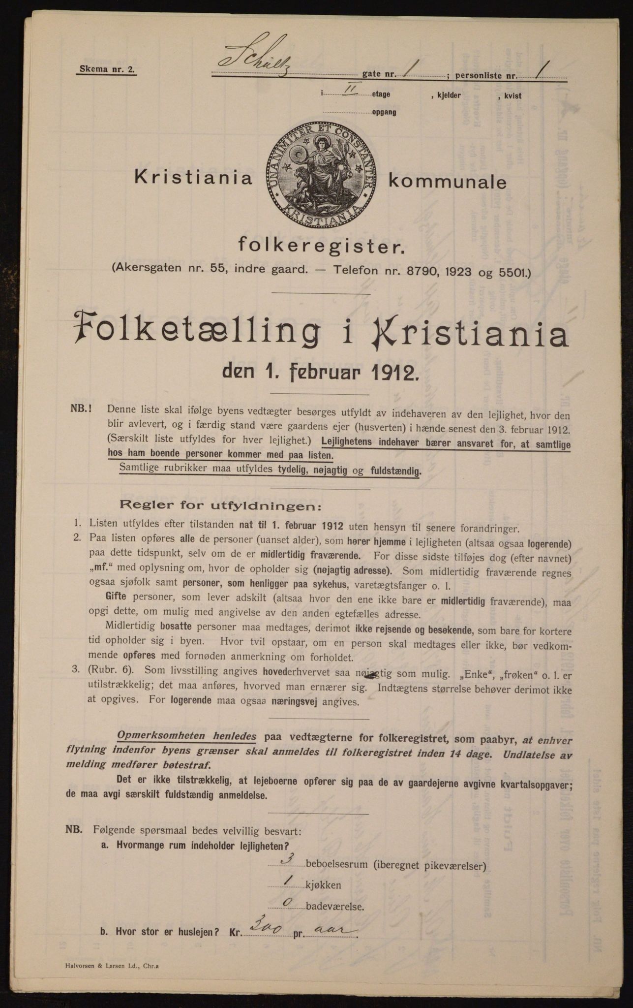 OBA, Kommunal folketelling 1.2.1912 for Kristiania, 1912, s. 90743