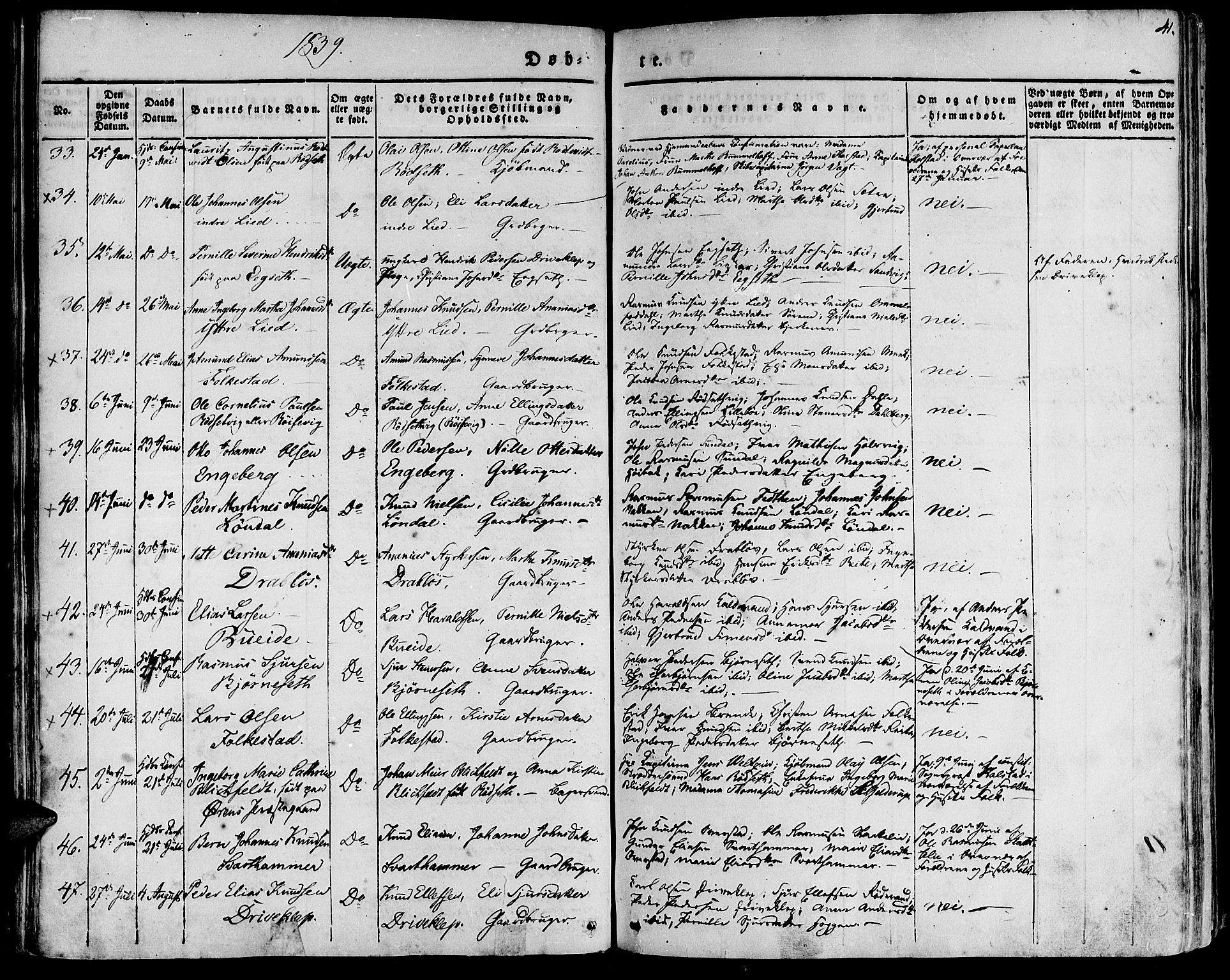 Ministerialprotokoller, klokkerbøker og fødselsregistre - Møre og Romsdal, SAT/A-1454/511/L0139: Ministerialbok nr. 511A06, 1831-1850, s. 41