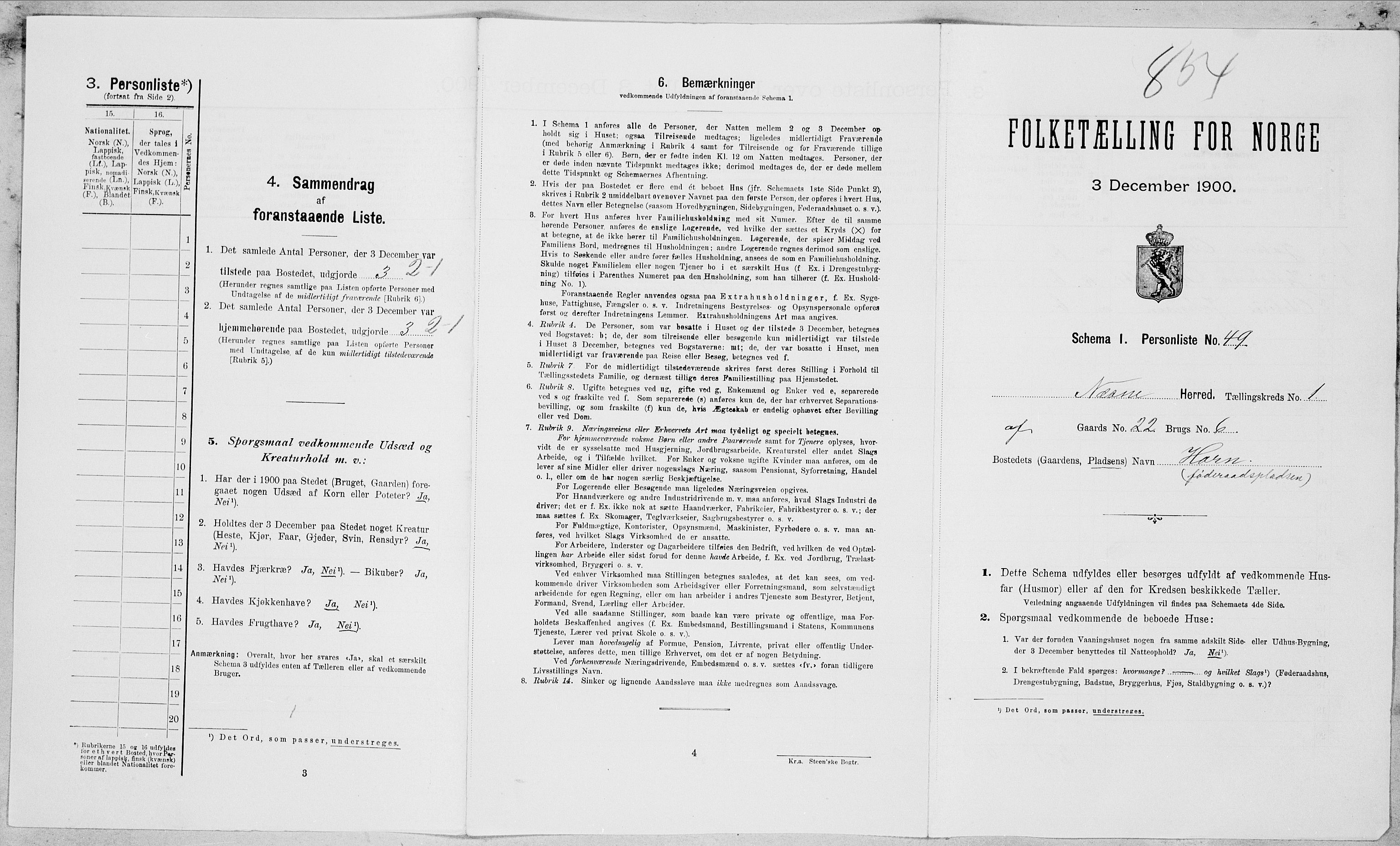 SAT, Folketelling 1900 for 1828 Nesna herred, 1900, s. 97