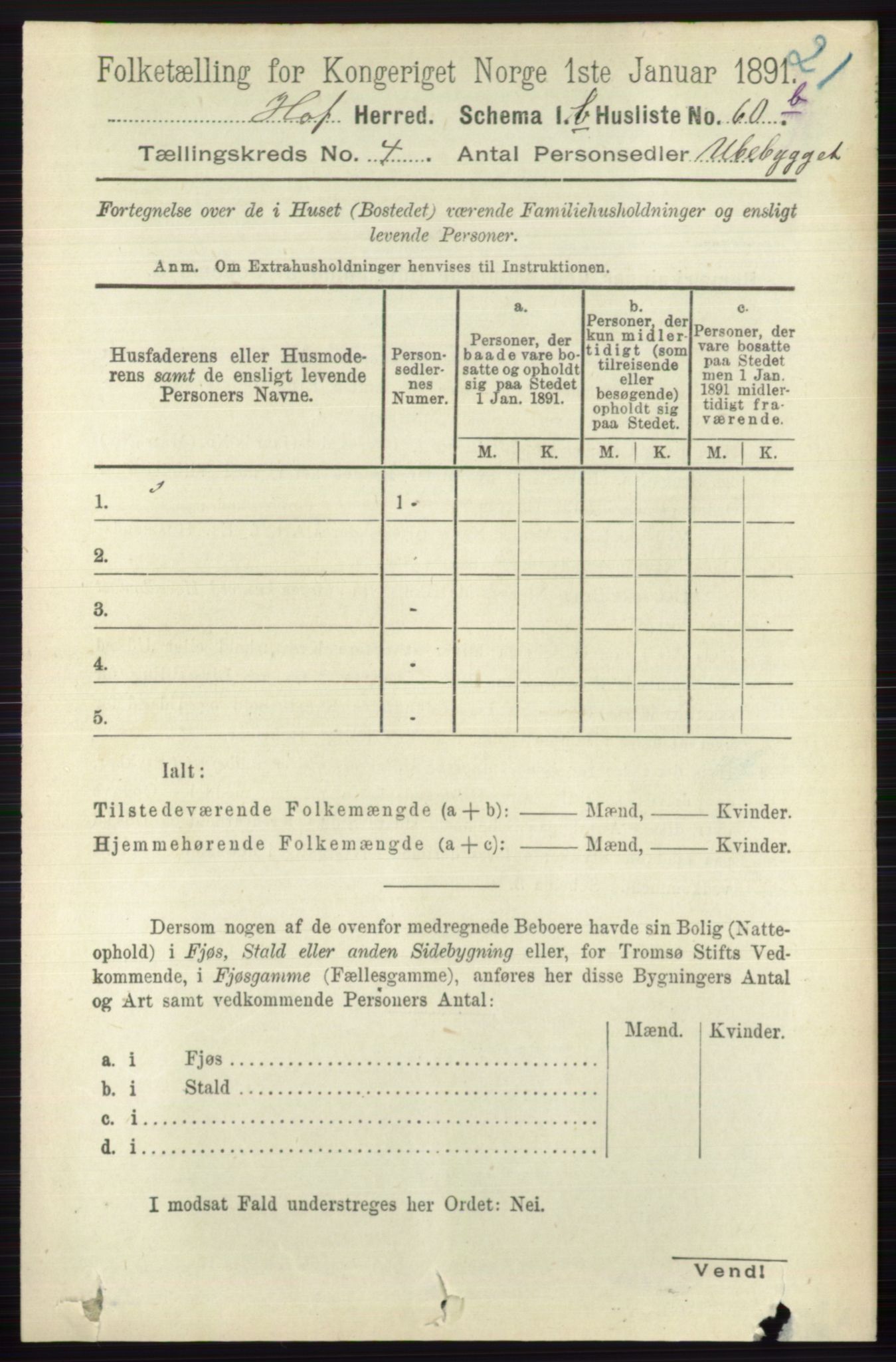 RA, Folketelling 1891 for 0714 Hof herred, 1891, s. 1127