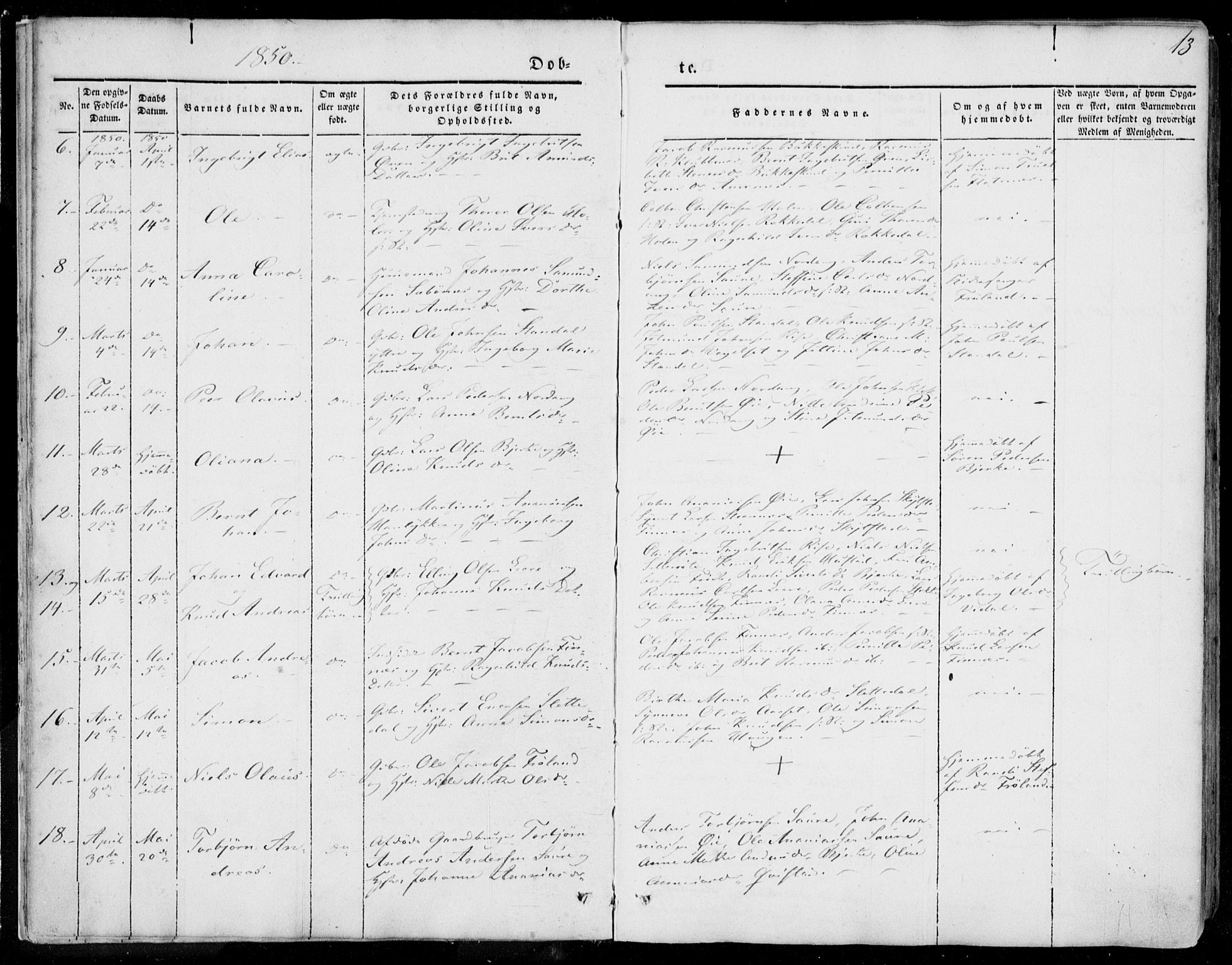 Ministerialprotokoller, klokkerbøker og fødselsregistre - Møre og Romsdal, SAT/A-1454/515/L0209: Ministerialbok nr. 515A05, 1847-1868, s. 13
