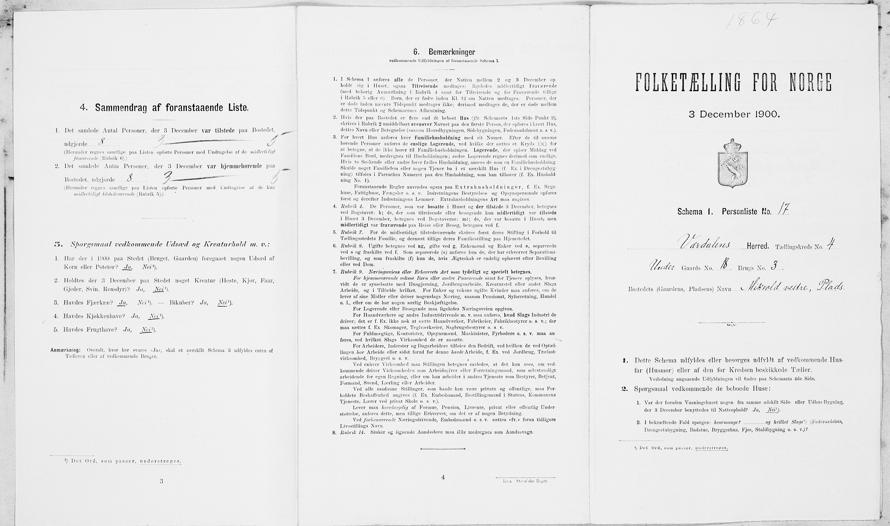 SAT, Folketelling 1900 for 1721 Verdal herred, 1900, s. 703