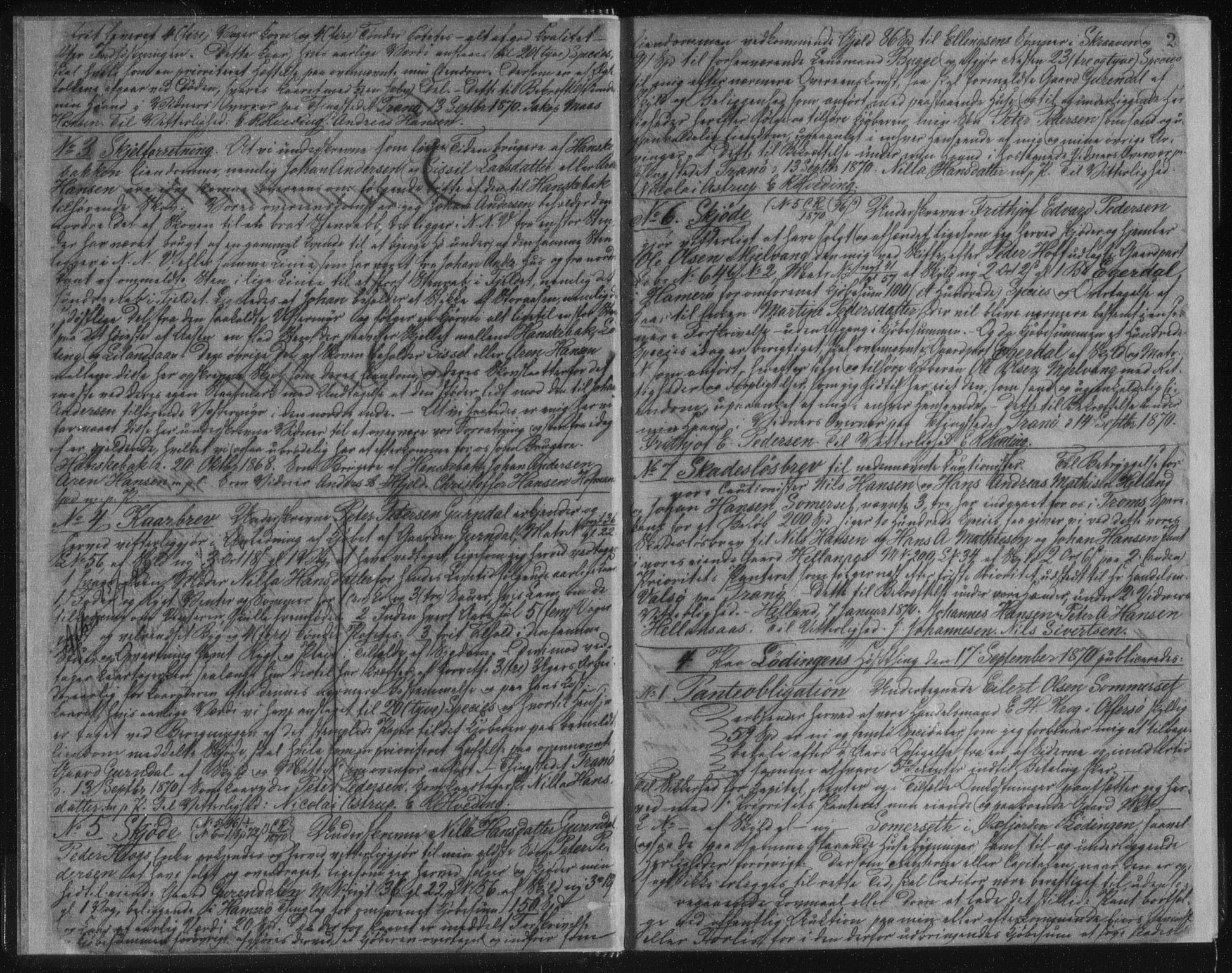 Salten sorenskriveri, SAT/A-4578/1/2/2C/L0014: Pantebok nr. O, 1870-1874, s. 2