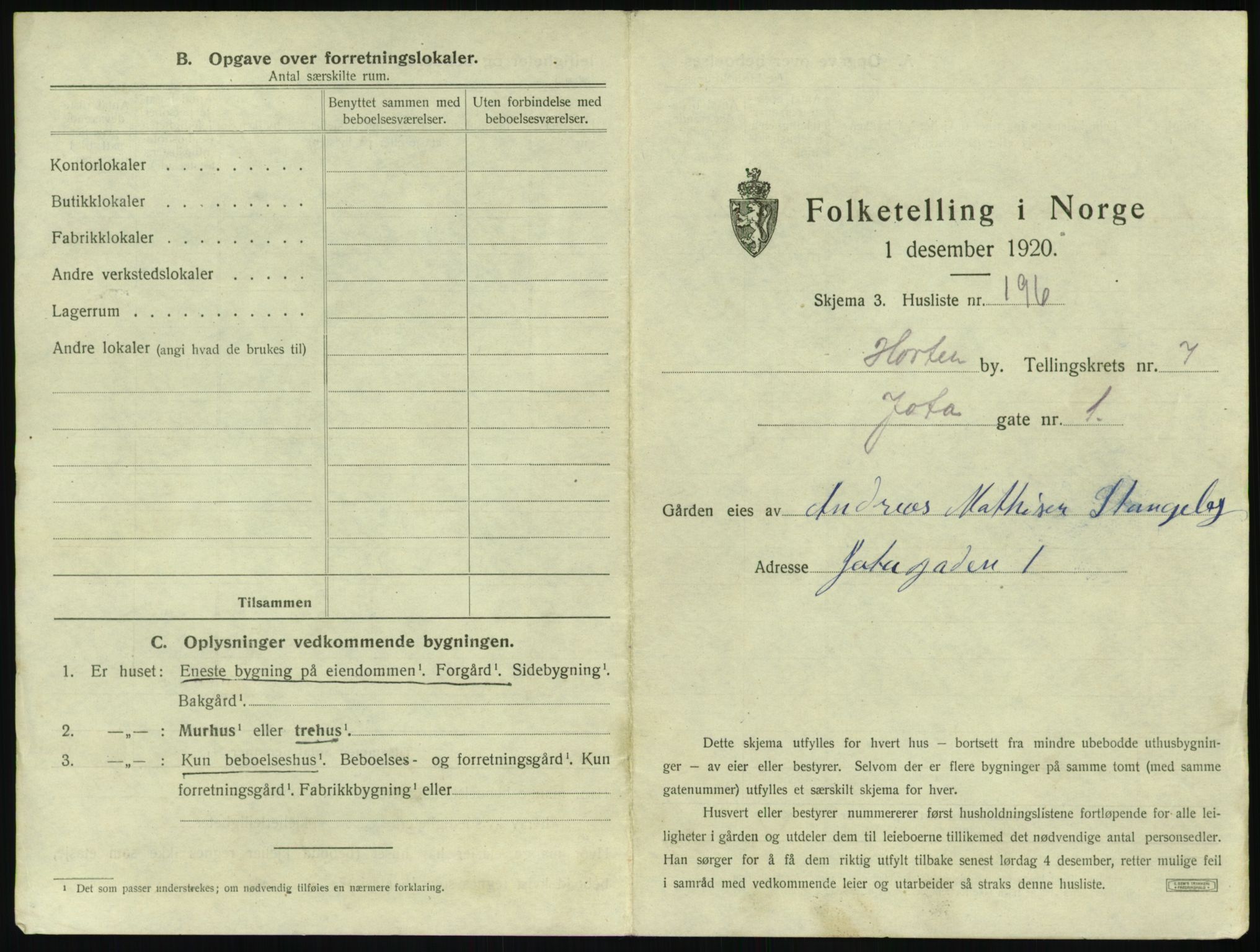 SAKO, Folketelling 1920 for 0703 Horten kjøpstad, 1920, s. 2789
