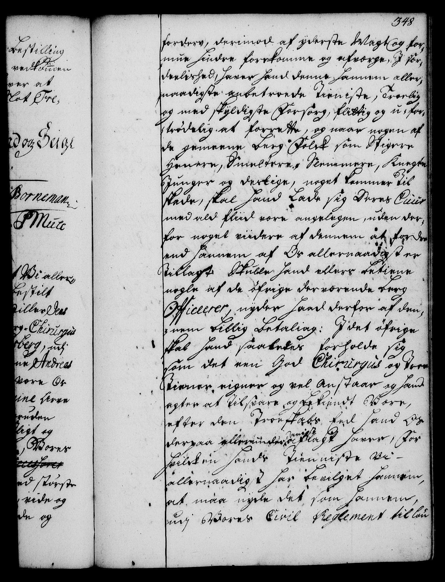 Rentekammeret, Kammerkanselliet, RA/EA-3111/G/Gg/Gge/L0002: Norsk bestallingsprotokoll med register (merket RK 53.26), 1730-1744, s. 348