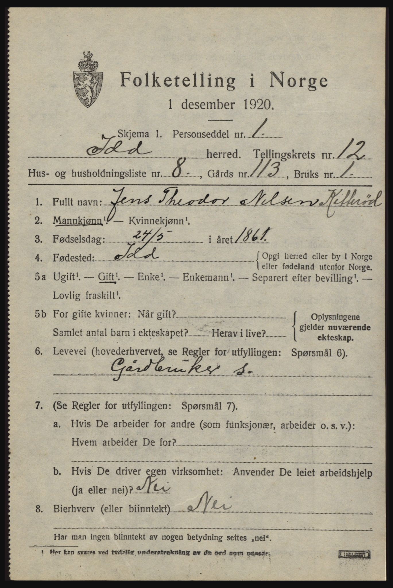 SAO, Folketelling 1920 for 0117 Idd herred, 1920, s. 12023