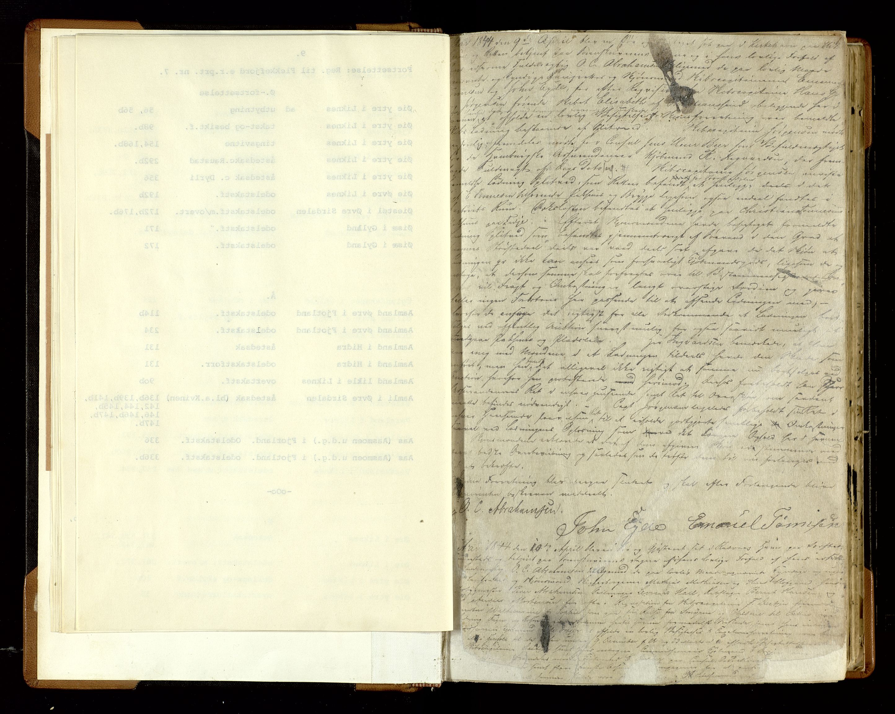 Flekkefjord sorenskriveri, AV/SAK-1221-0001/F/Fb/L0006: Ekstrarettsprotokoll nr. 7, 1844-1867, s. 1