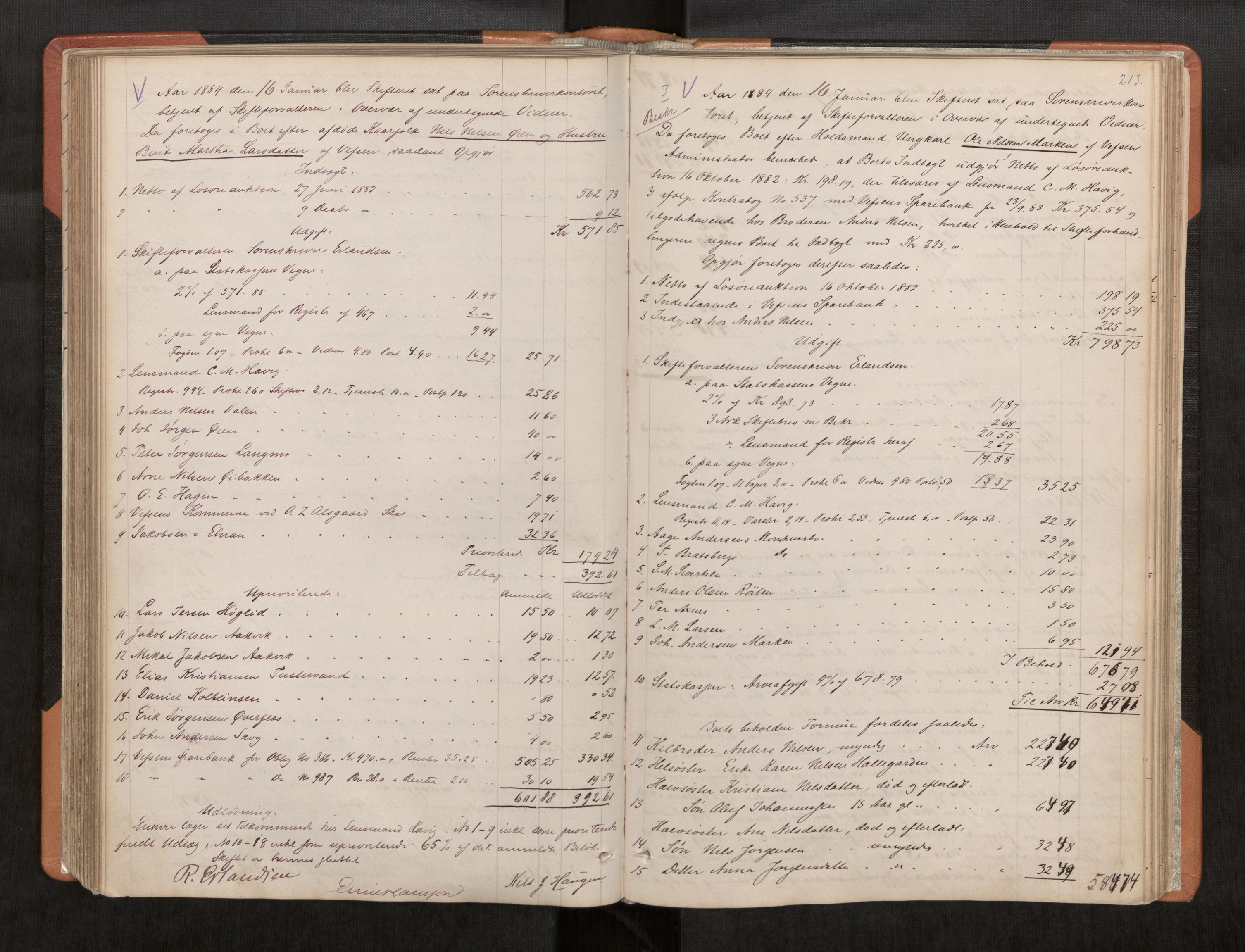 Søndre Helgeland sorenskriveri, AV/SAT-A-4575/1/3/3A/L0003: Skifteutlodningsprot., 1878-1886, s. 213