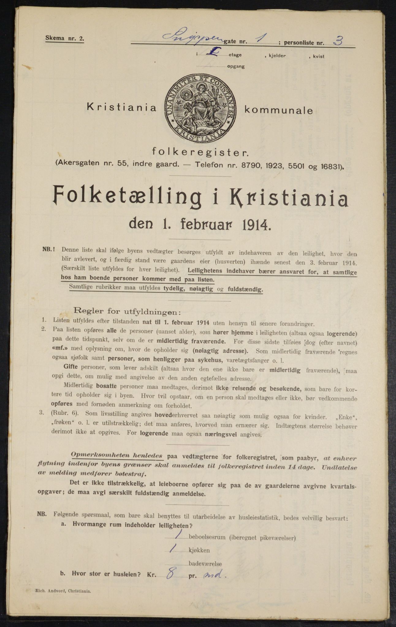 OBA, Kommunal folketelling 1.2.1914 for Kristiania, 1914, s. 97851