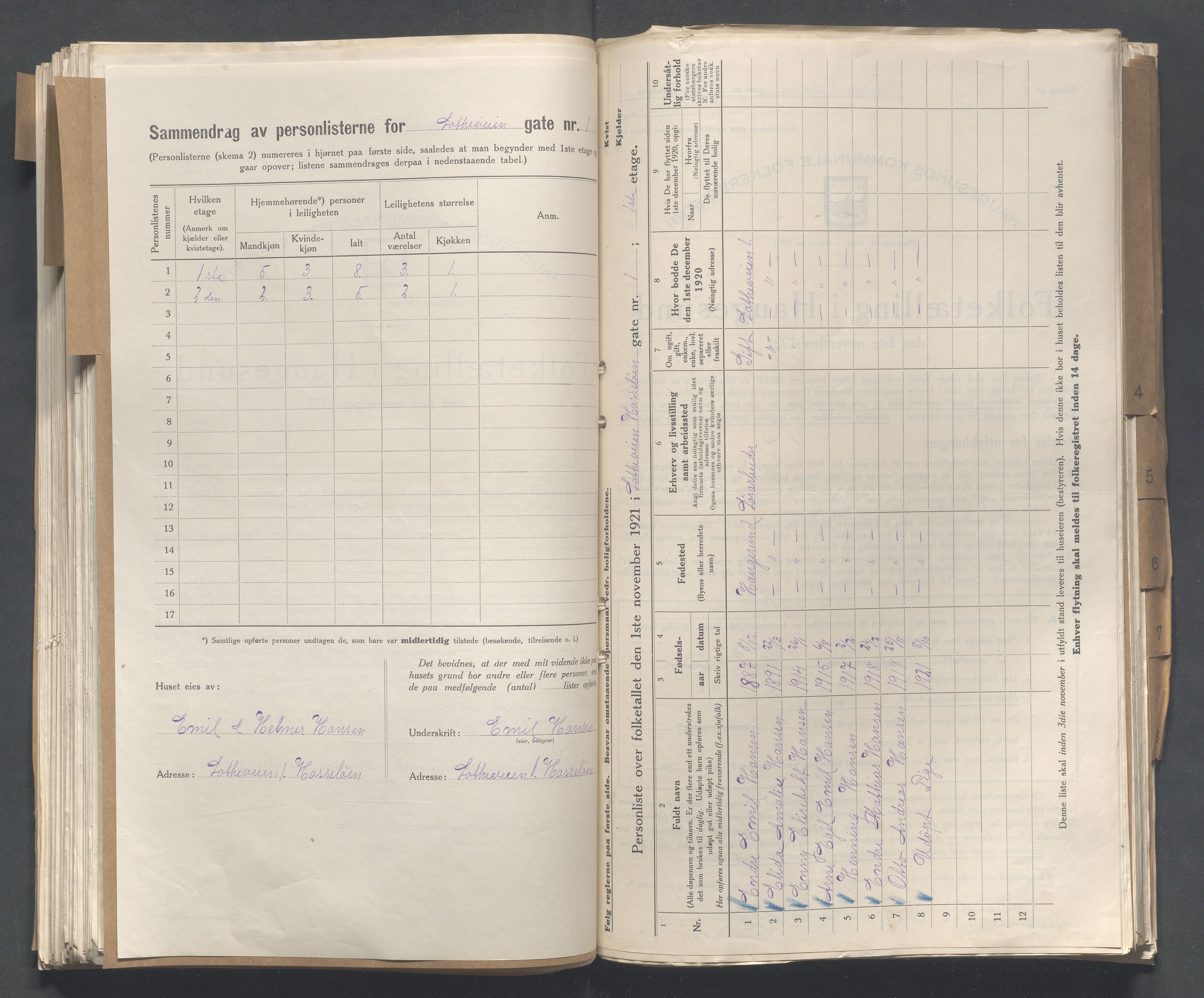 IKAR, Kommunal folketelling 1.11.1921 for Haugesund, 1921, s. 6468