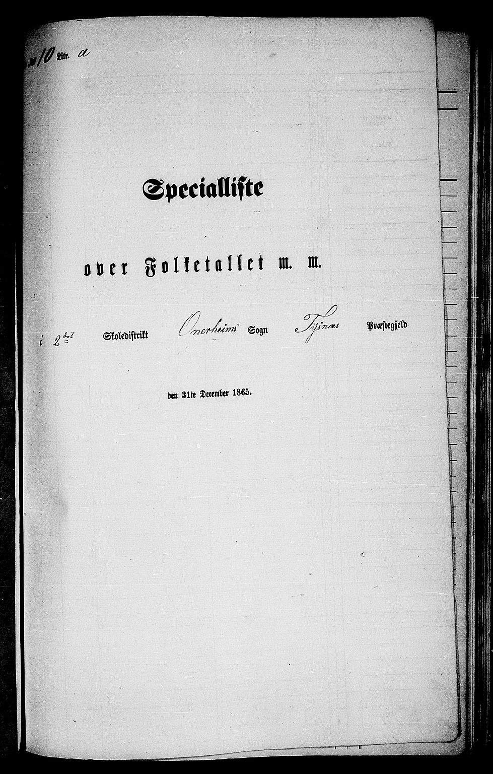 RA, Folketelling 1865 for 1223P Tysnes prestegjeld, 1865, s. 156