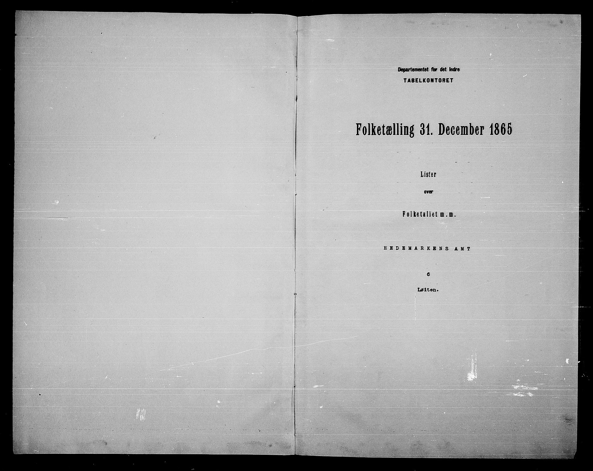 RA, Folketelling 1865 for 0415P Løten prestegjeld, 1865, s. 3