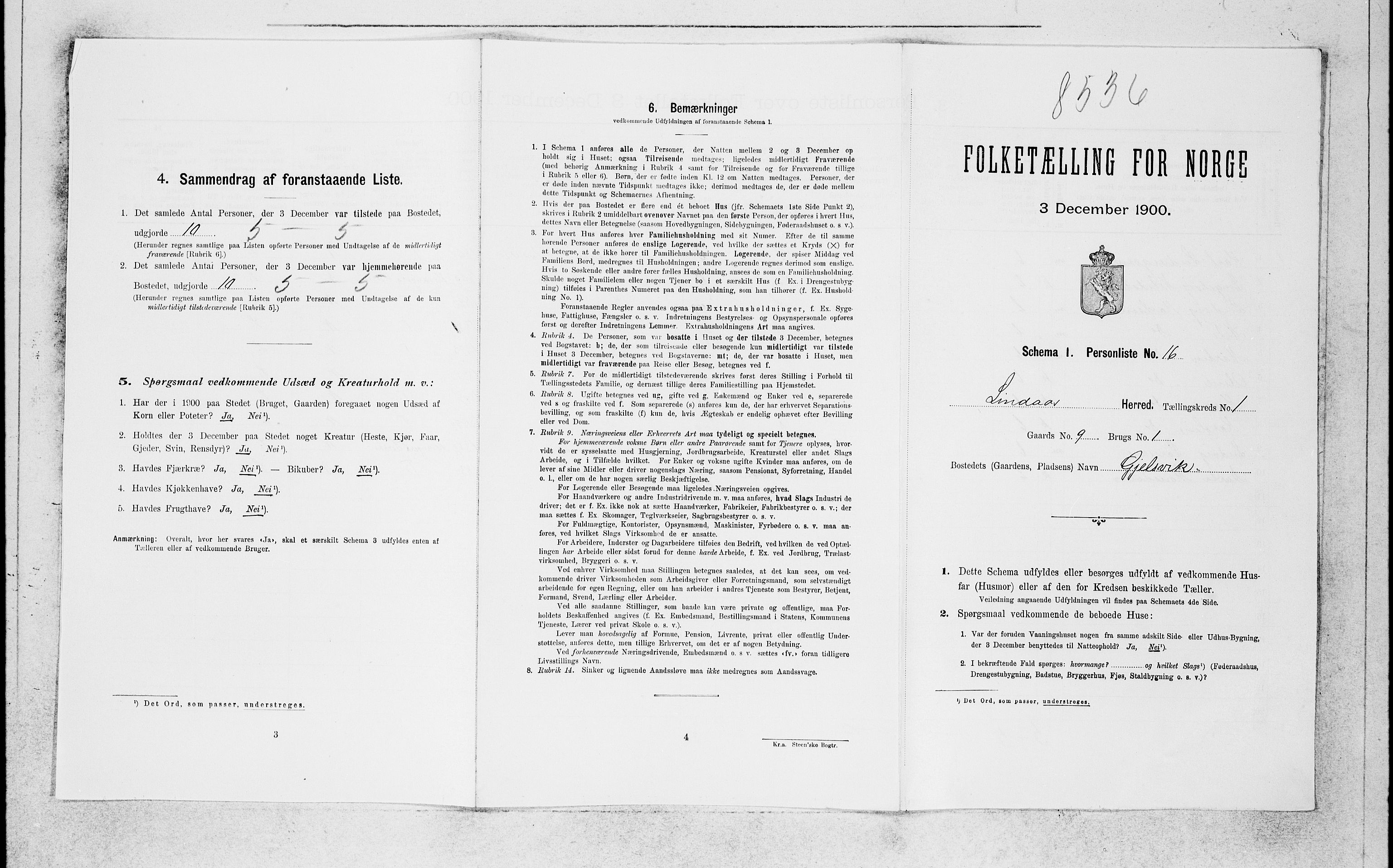 SAB, Folketelling 1900 for 1263 Lindås herred, 1900, s. 189