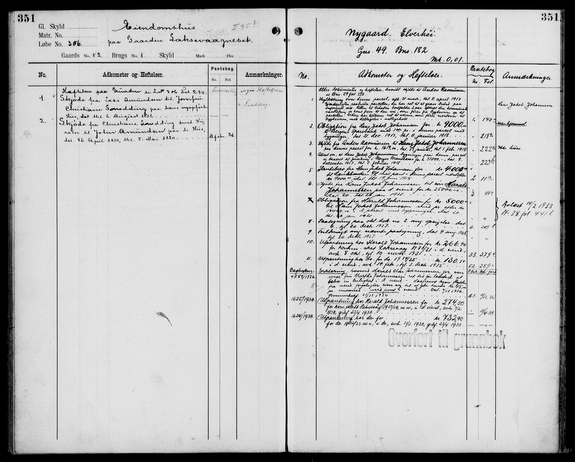 Midhordland sorenskriveri, AV/SAB-A-3001/1/G/Ga/Gab/L0110: Panteregister nr. II.A.b.110, s. 351