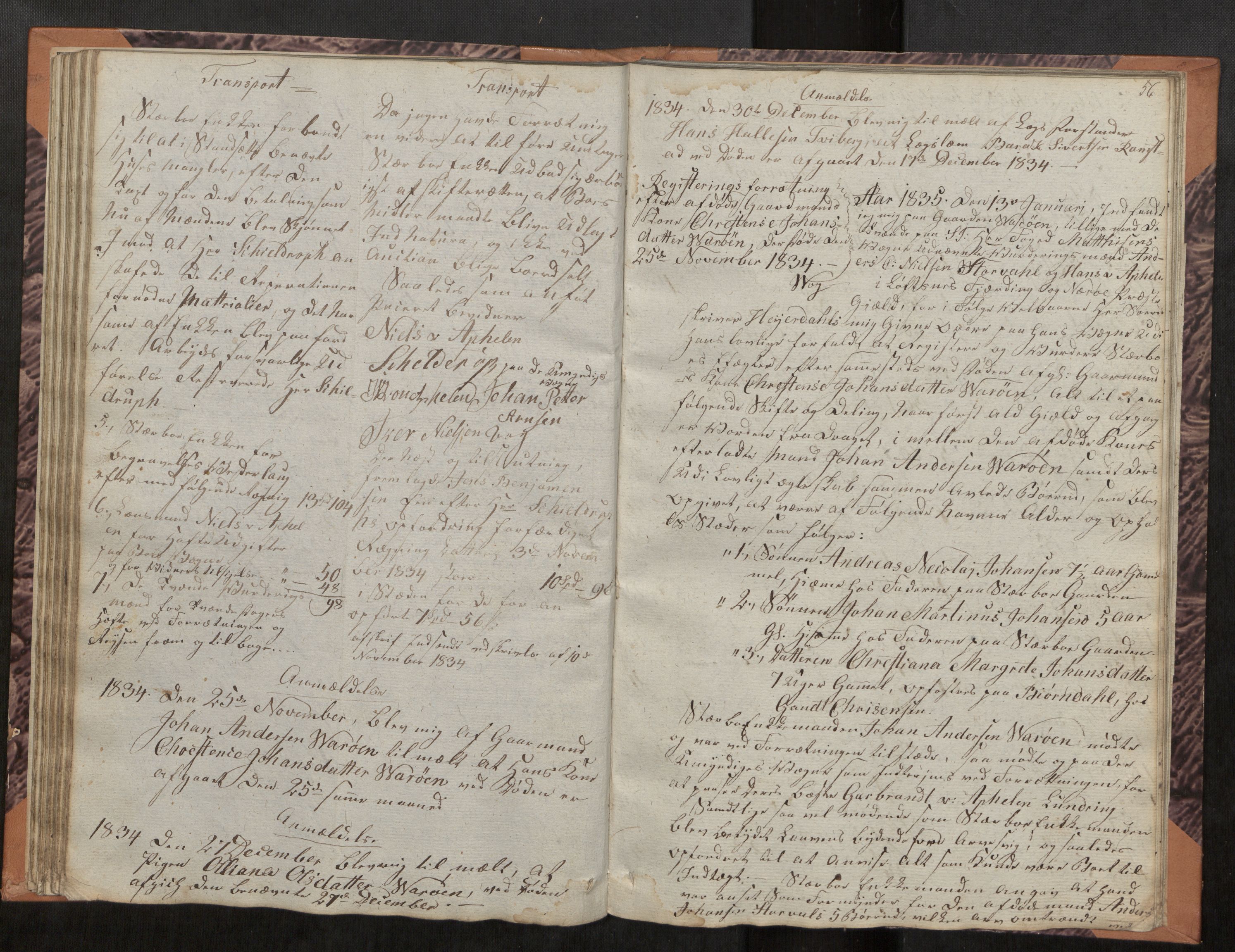 Namdal sorenskriveri, AV/SAT-A-4133/1/3/3Ca/L0002: Skifteregistreringsprotokoll, 1829-1838, s. 56