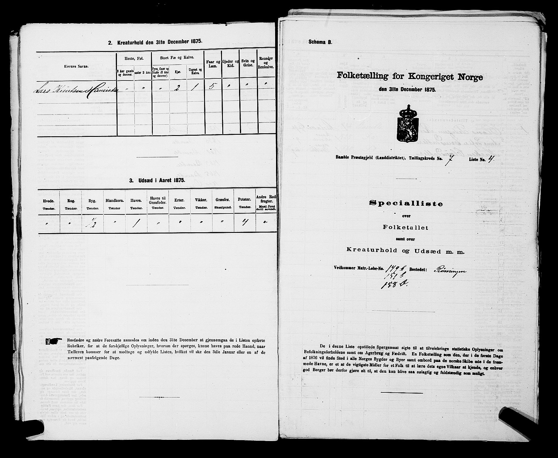 SAKO, Folketelling 1875 for 0814L Bamble prestegjeld, Bamble sokn, 1875, s. 951