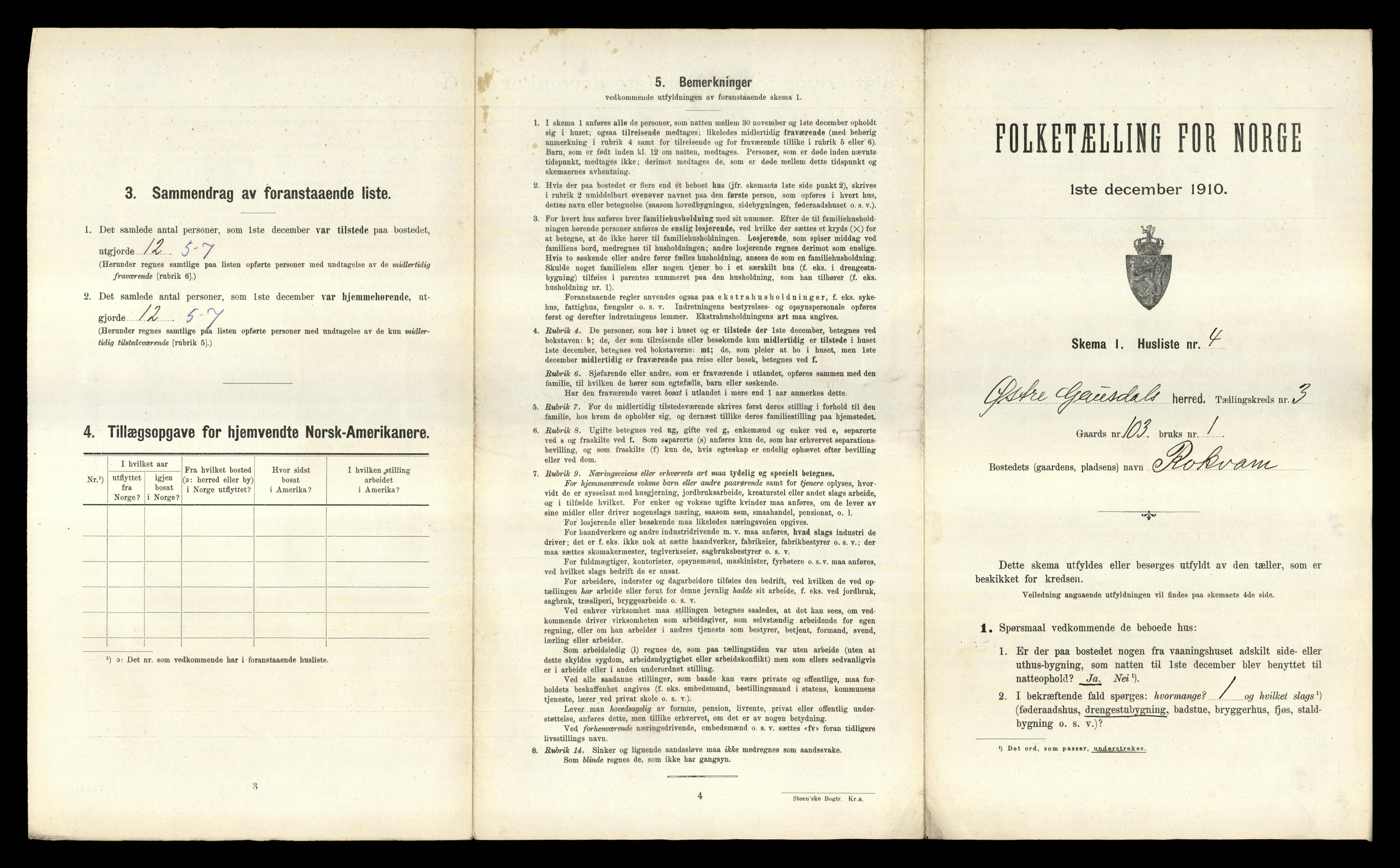 RA, Folketelling 1910 for 0522 Østre Gausdal herred, 1910, s. 482