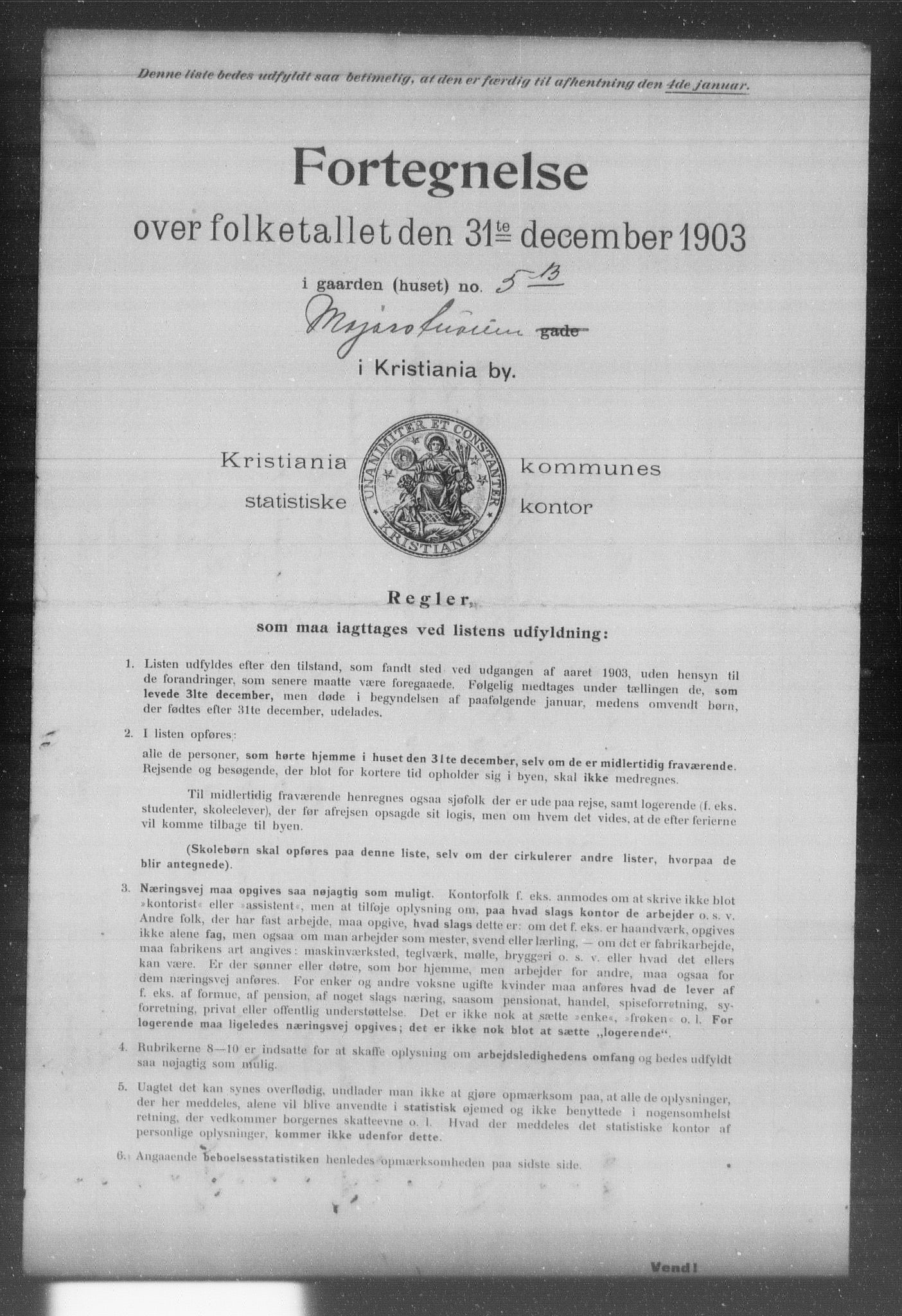 OBA, Kommunal folketelling 31.12.1903 for Kristiania kjøpstad, 1903, s. 11722