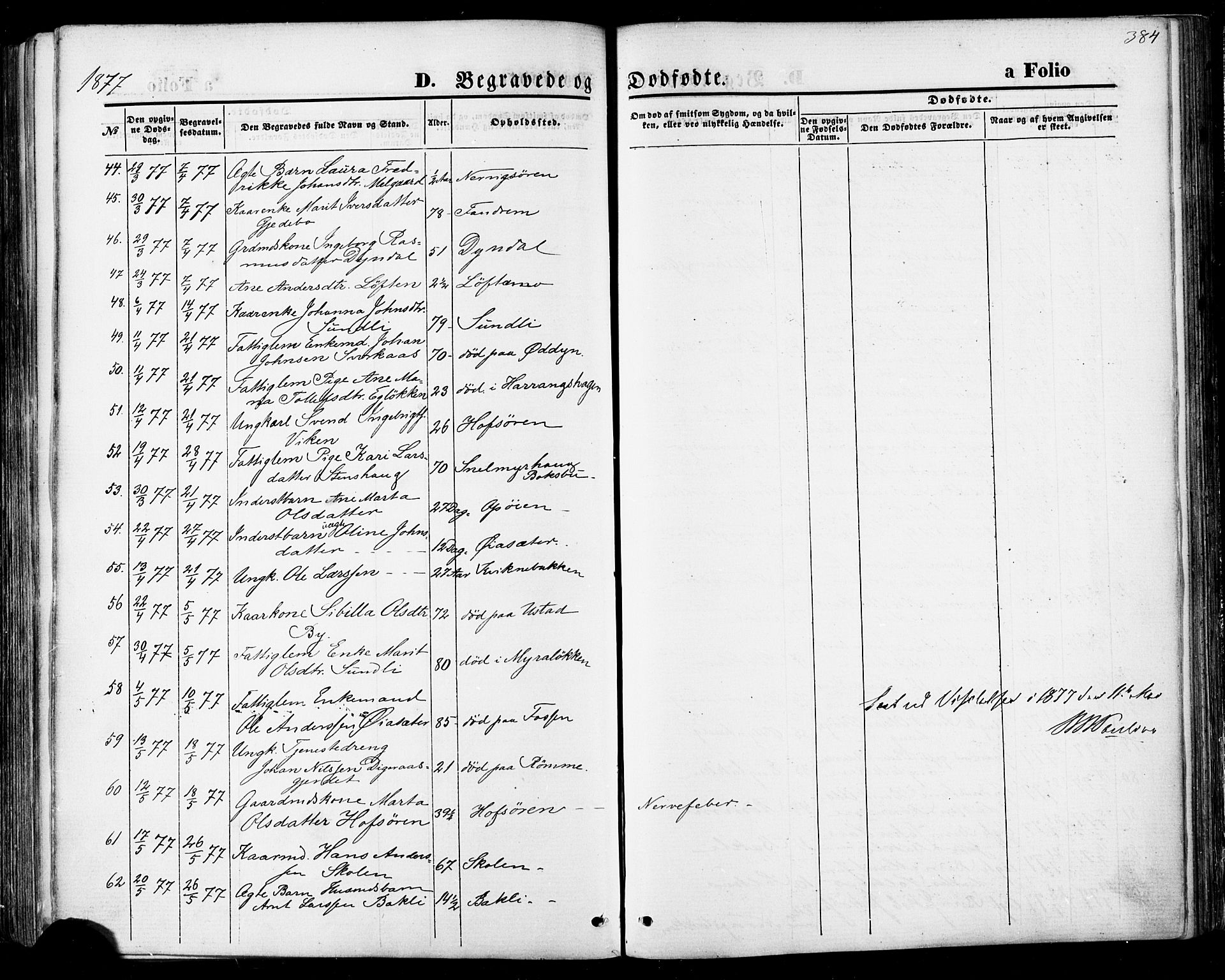 Ministerialprotokoller, klokkerbøker og fødselsregistre - Sør-Trøndelag, SAT/A-1456/668/L0807: Ministerialbok nr. 668A07, 1870-1880, s. 384