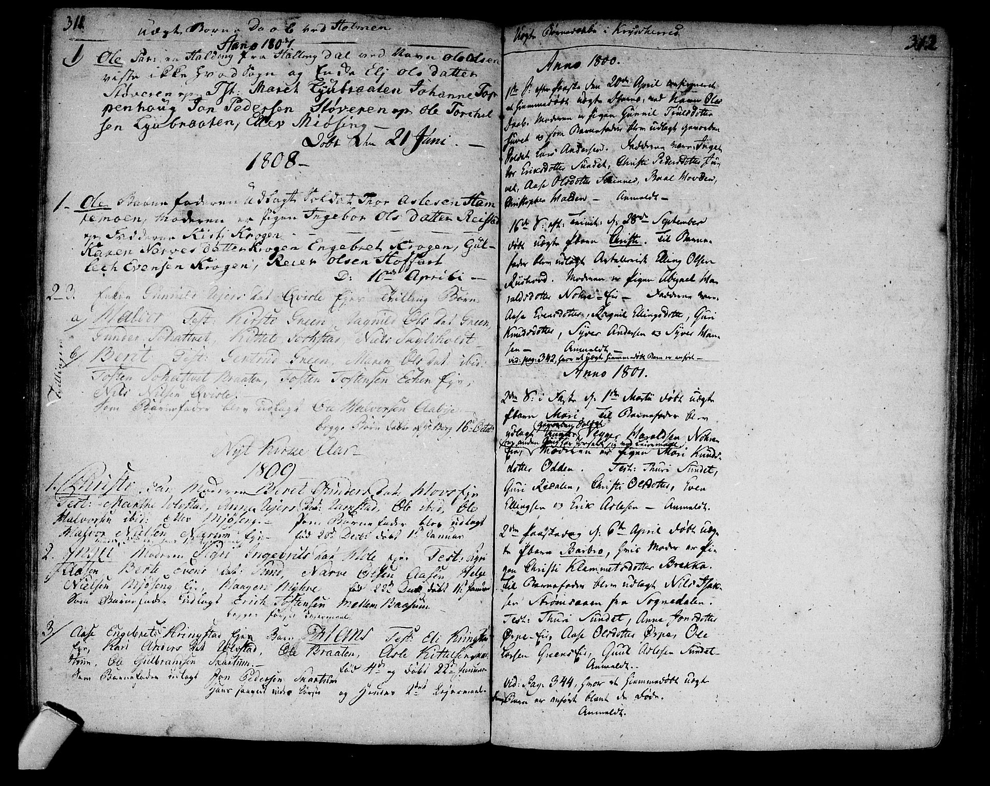 Sigdal kirkebøker, AV/SAKO-A-245/F/Fa/L0003: Ministerialbok nr. I 3, 1793-1811, s. 311-312