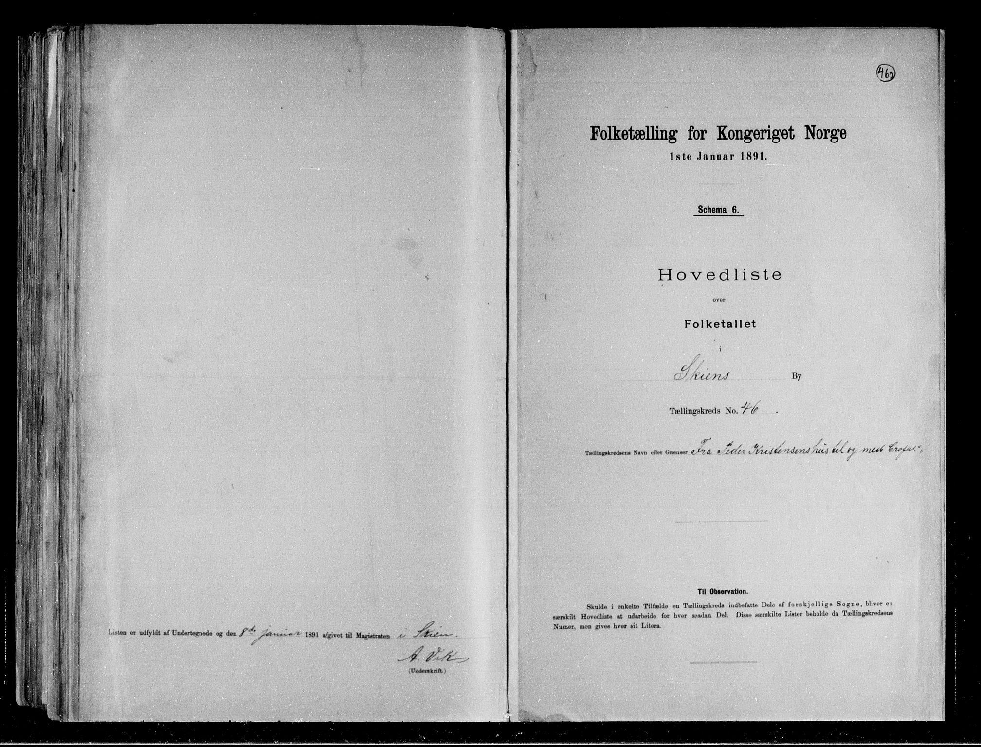 RA, Folketelling 1891 for 0806 Skien kjøpstad, 1891, s. 99