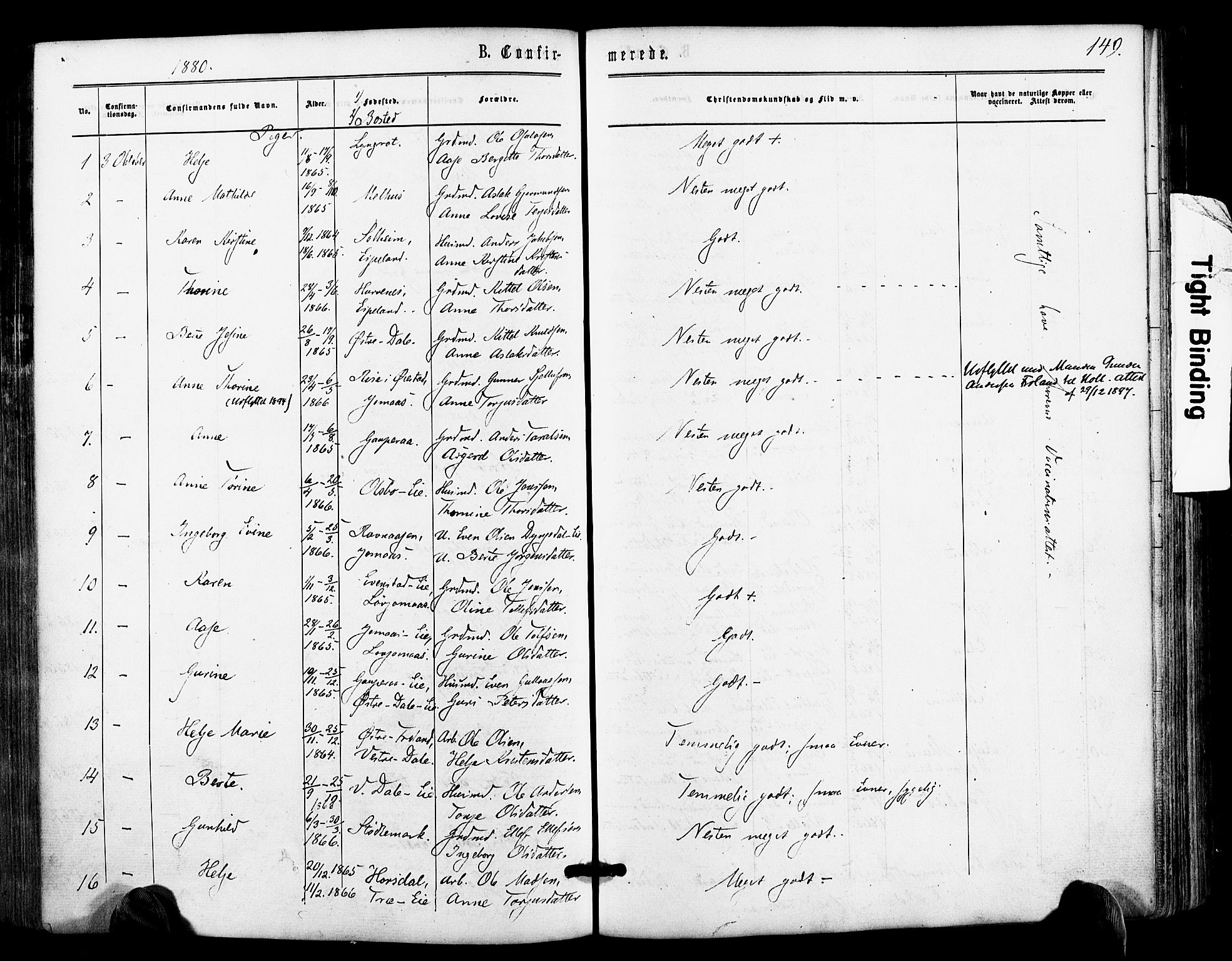 Froland sokneprestkontor, AV/SAK-1111-0013/F/Fa/L0003: Ministerialbok nr. A 3, 1864-1881, s. 149