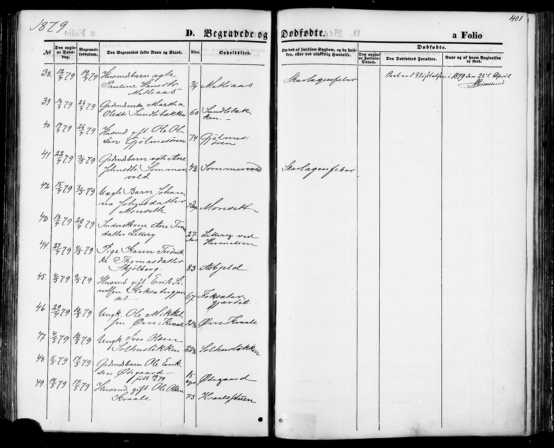 Ministerialprotokoller, klokkerbøker og fødselsregistre - Sør-Trøndelag, SAT/A-1456/668/L0807: Ministerialbok nr. 668A07, 1870-1880, s. 401