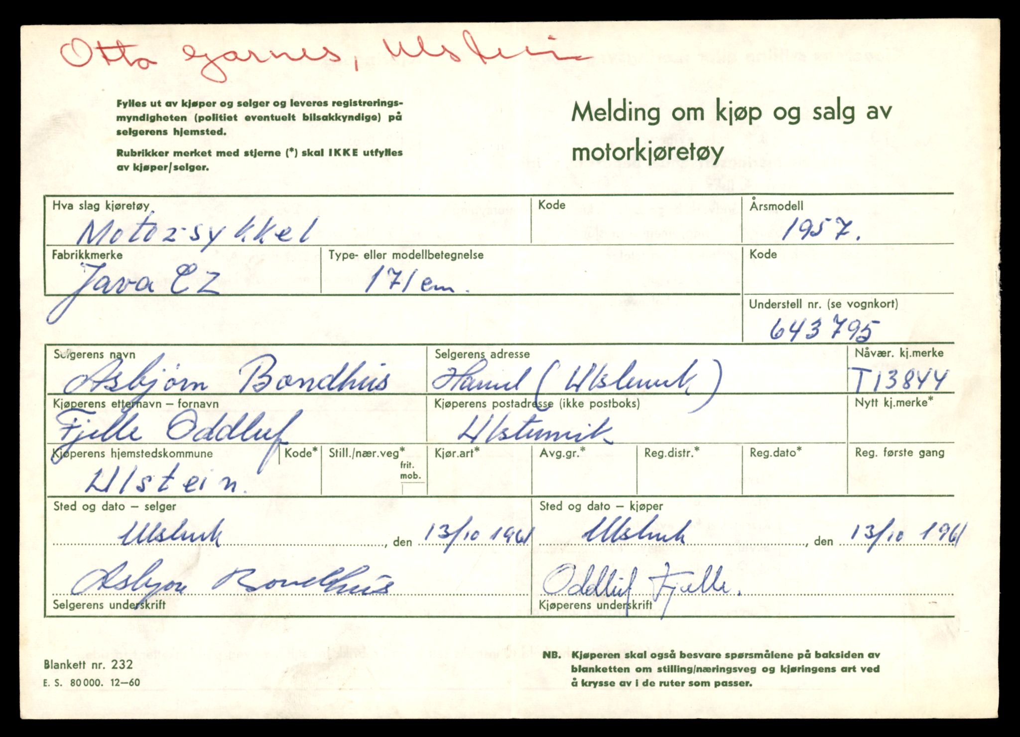 Møre og Romsdal vegkontor - Ålesund trafikkstasjon, AV/SAT-A-4099/F/Fe/L0041: Registreringskort for kjøretøy T 13710 - T 13905, 1927-1998, s. 2419
