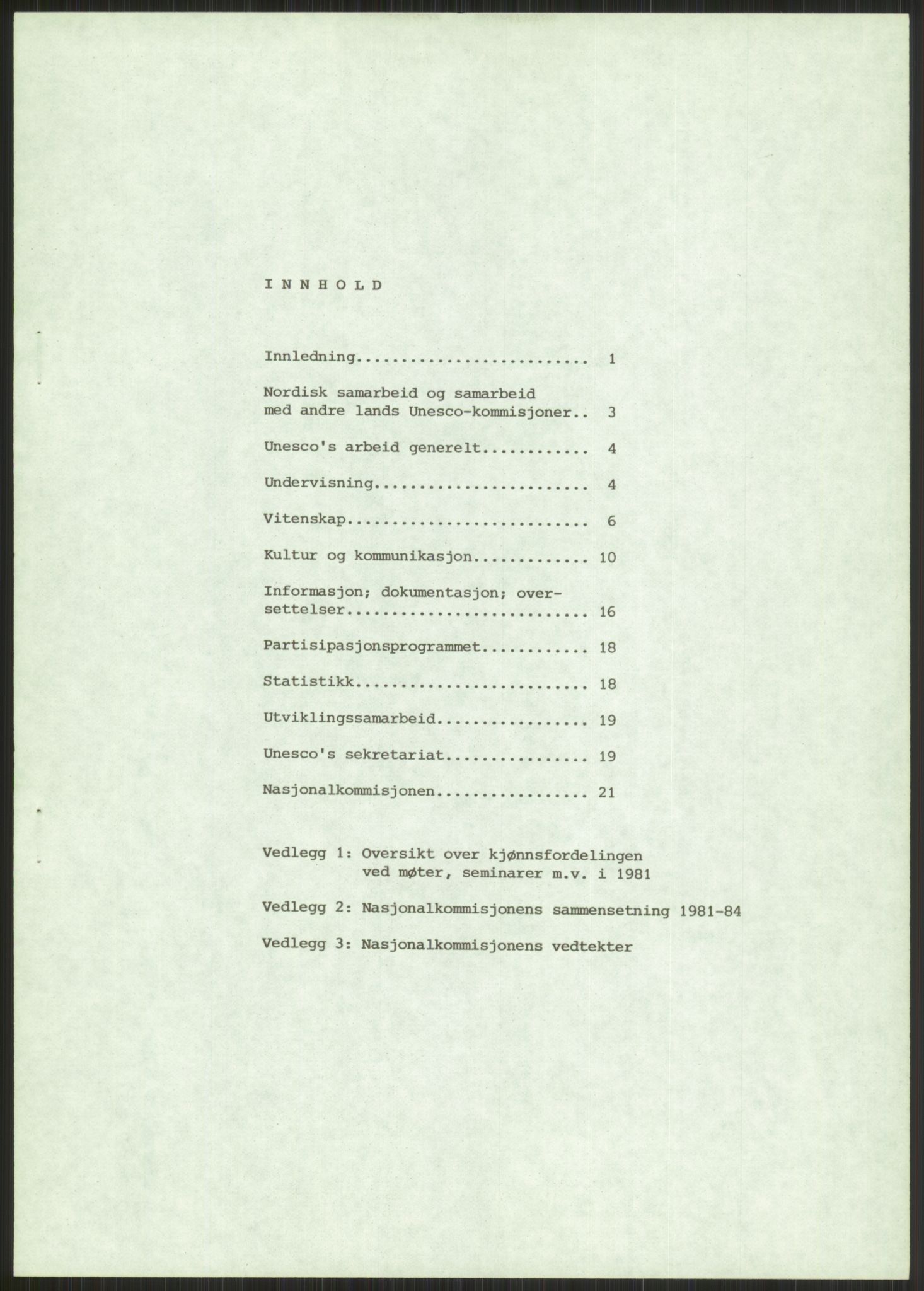 Den norske nasjonalkommisjonen for UNESCO, AV/RA-S-1730/A/Ad/L0001: --, 1953-1981