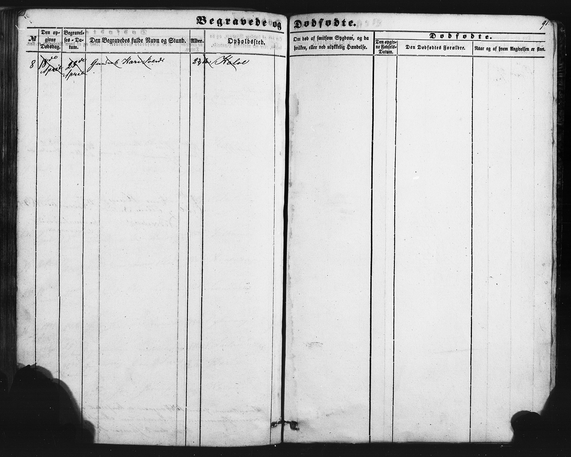 Austevoll sokneprestembete, AV/SAB-A-74201/H/Ha/Hab/Habb/L0001: Klokkerbok nr. B 1, 1852-1864, s. 91