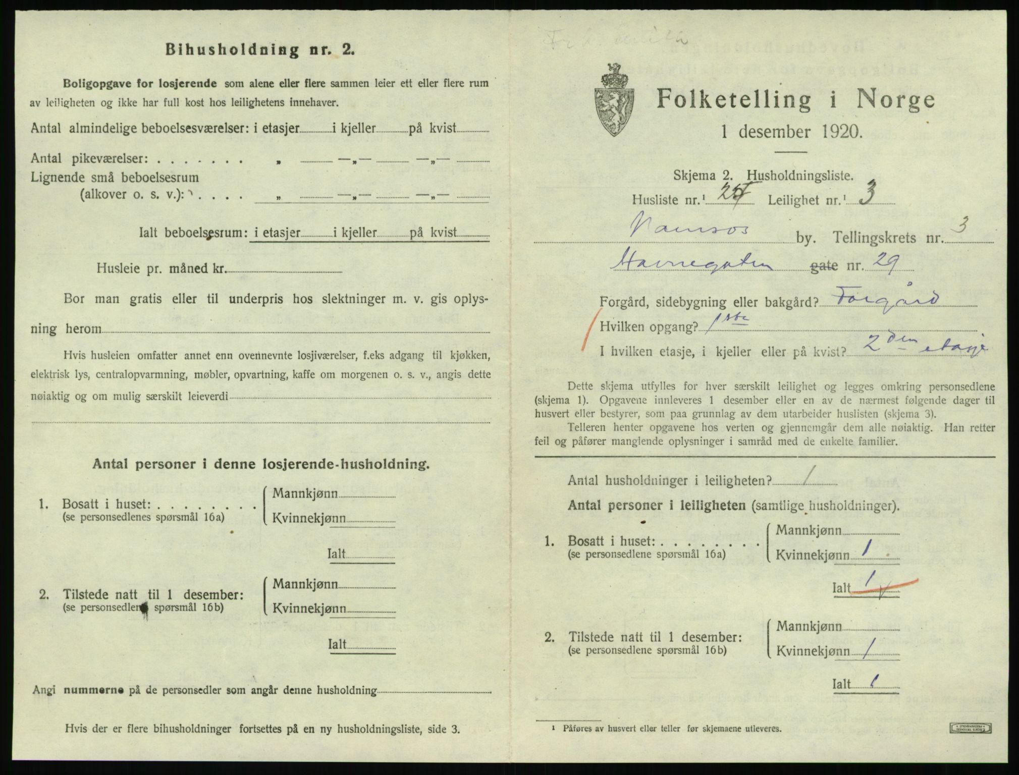 SAT, Folketelling 1920 for 1703 Namsos ladested, 1920, s. 1215