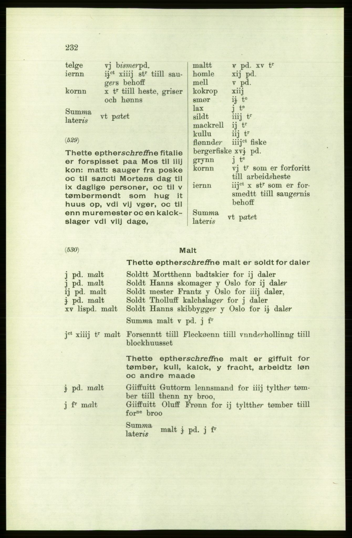 Publikasjoner utgitt av Arkivverket, PUBL/PUBL-001/C/0001: Bind 1: Rekneskap for Akershus len 1557-1558, 1557-1558, s. 232