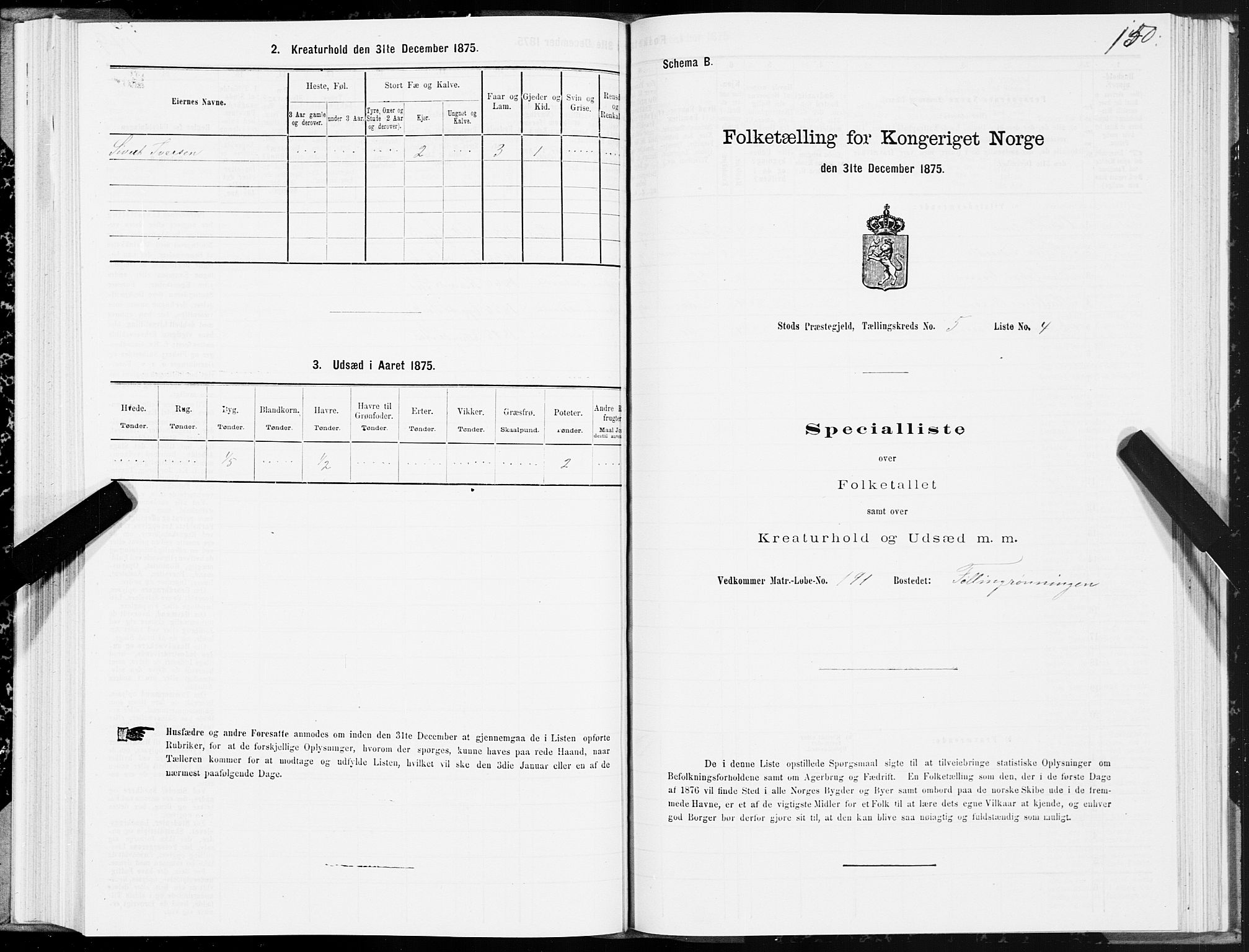 SAT, Folketelling 1875 for 1734P Stod prestegjeld, 1875, s. 4150