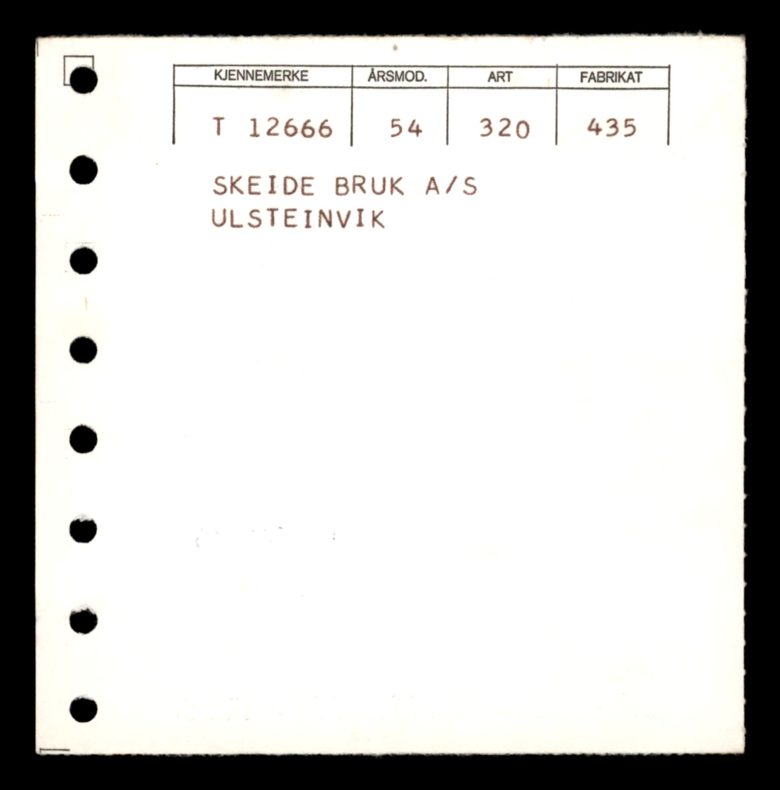 Møre og Romsdal vegkontor - Ålesund trafikkstasjon, AV/SAT-A-4099/F/Fe/L0035: Registreringskort for kjøretøy T 12653 - T 12829, 1927-1998, s. 227
