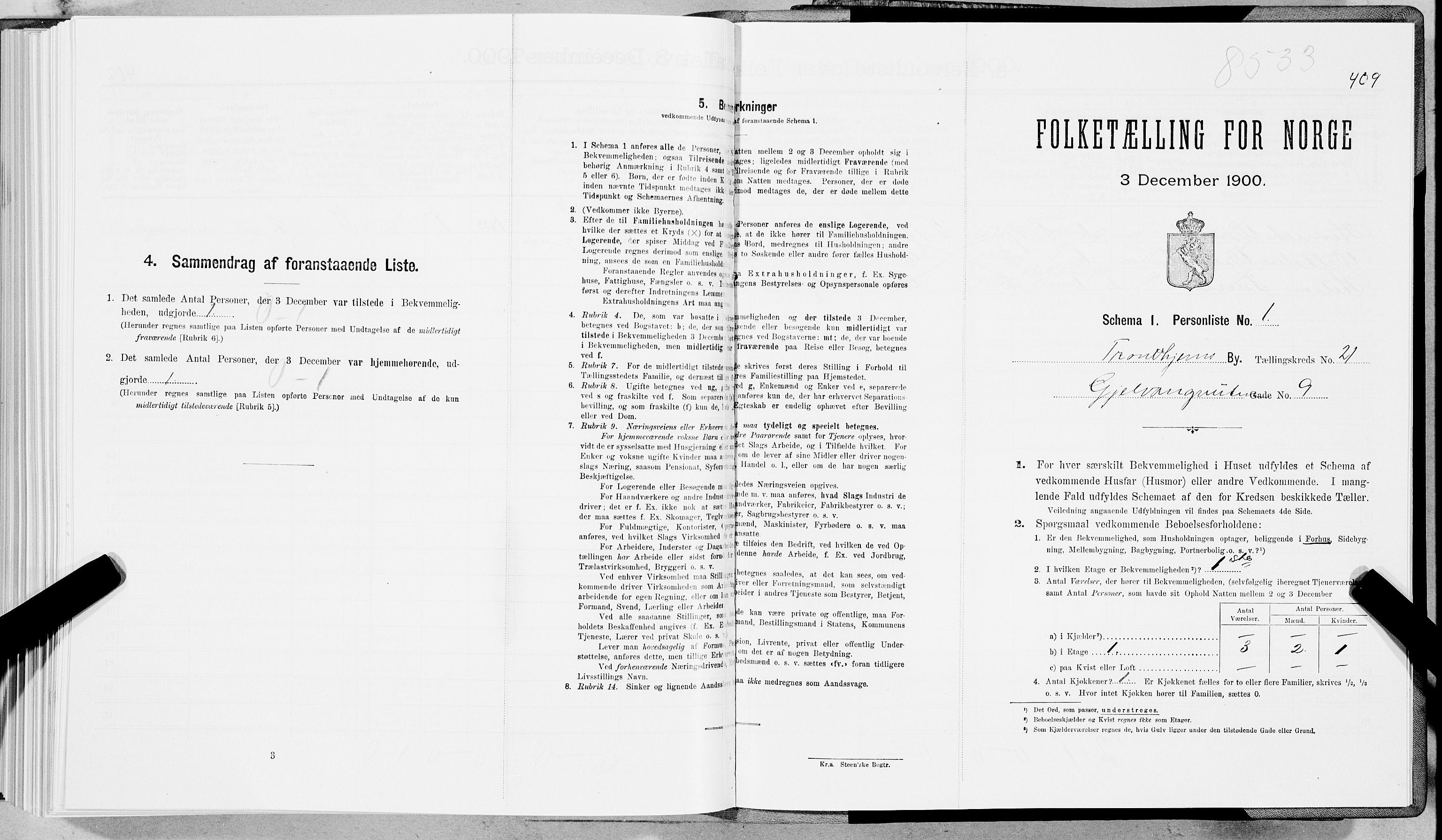 SAT, Folketelling 1900 for 1601 Trondheim kjøpstad, 1900, s. 3474