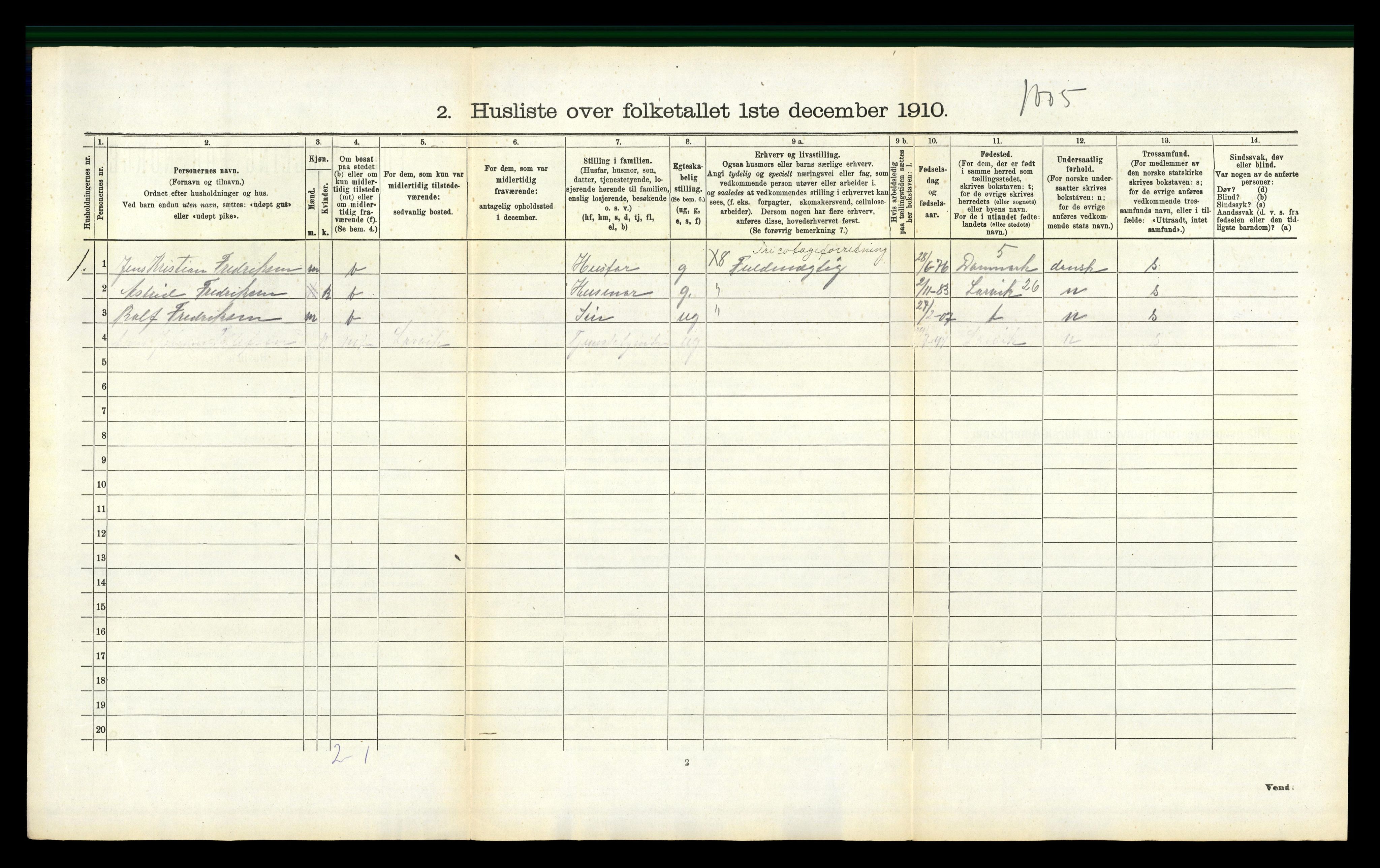 RA, Folketelling 1910 for 0727 Hedrum herred, 1910, s. 365