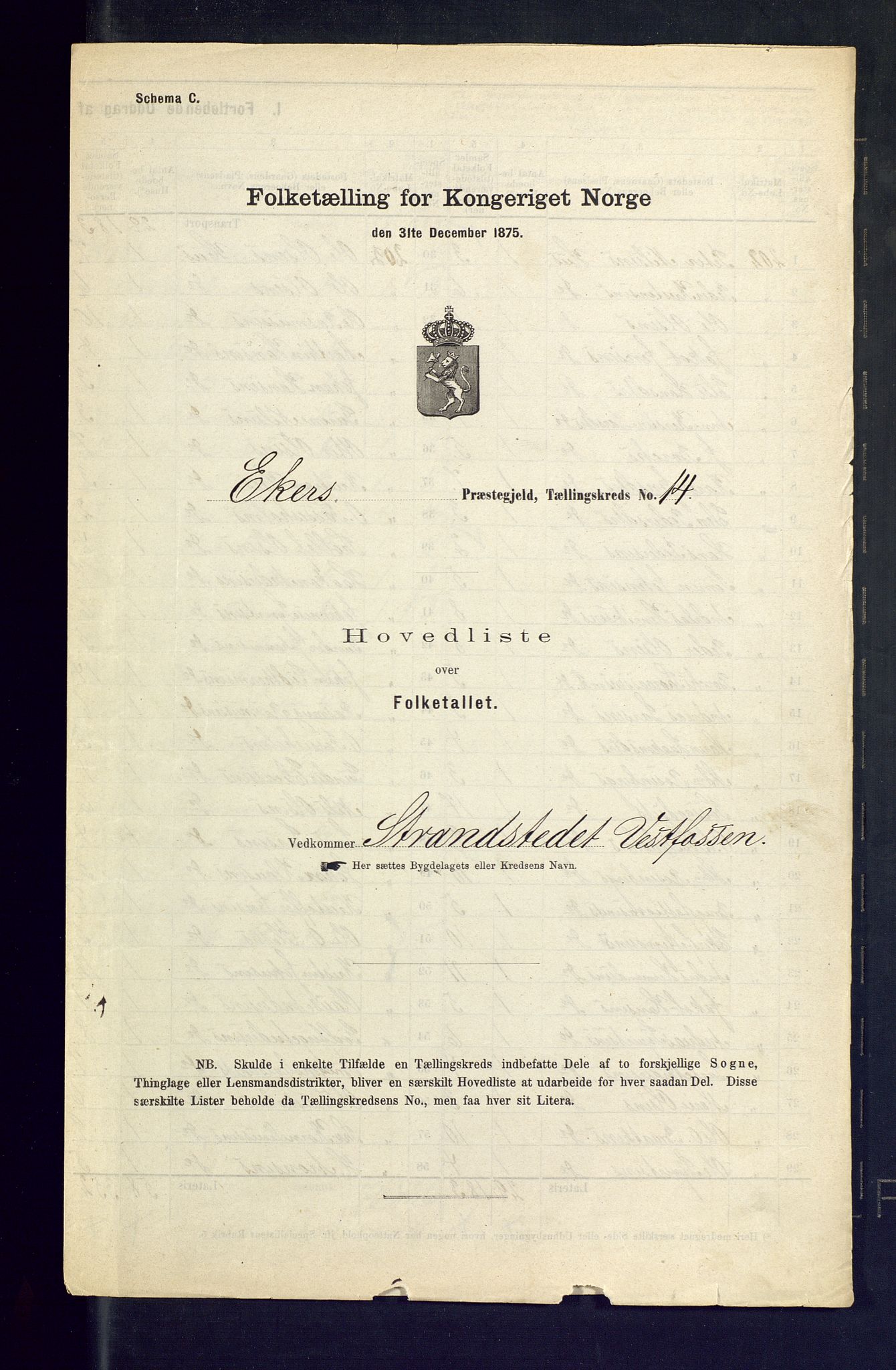 SAKO, Folketelling 1875 for 0624P Eiker prestegjeld, 1875, s. 72