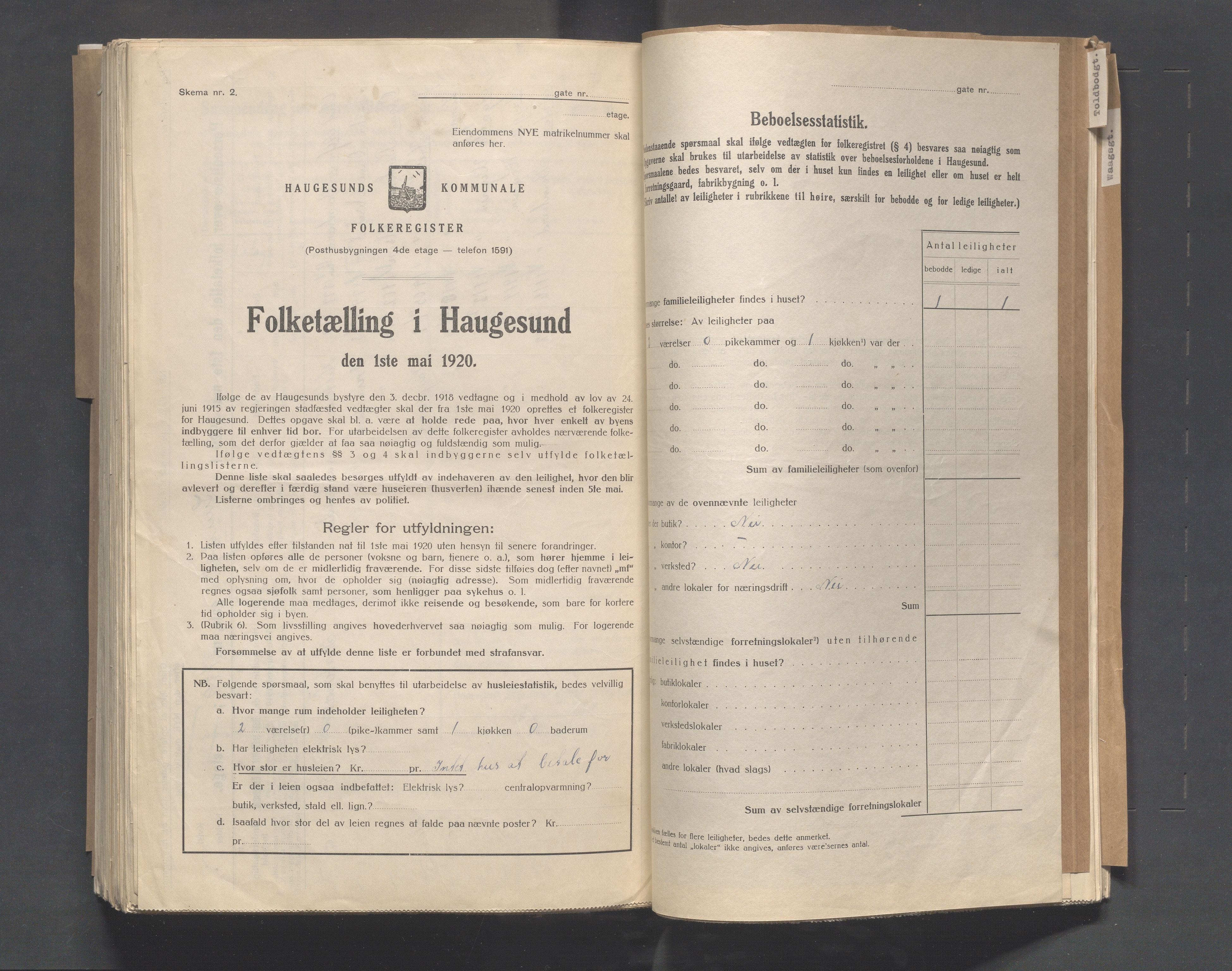 IKAR, Kommunal folketelling 1.5.1920 for Haugesund, 1920, s. 7109