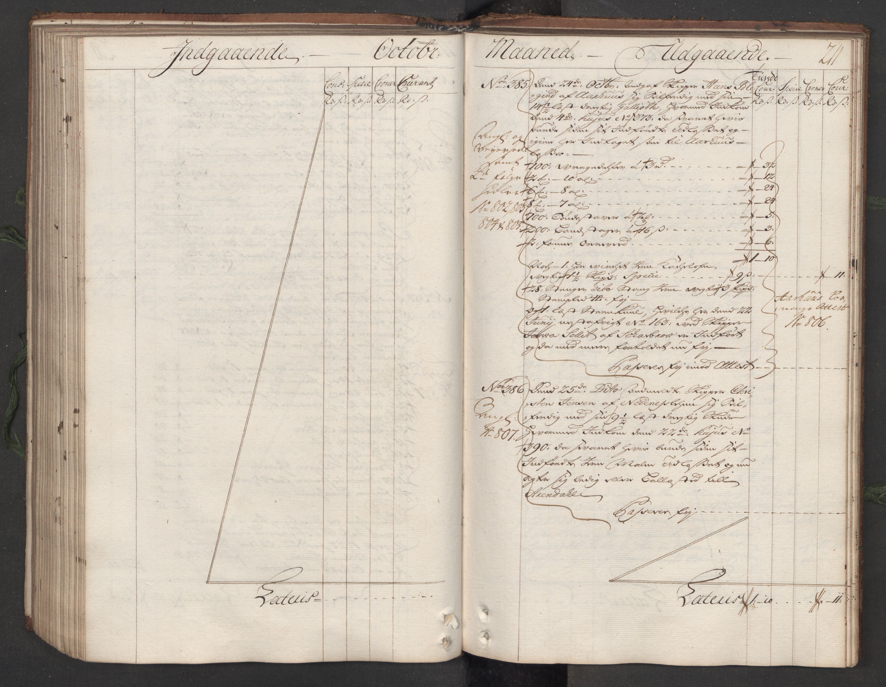 Generaltollkammeret, tollregnskaper, AV/RA-EA-5490/R12/L0007/0001: Tollregnskaper Langesund / Hovedtollbok, 1731, s. 210b-211a