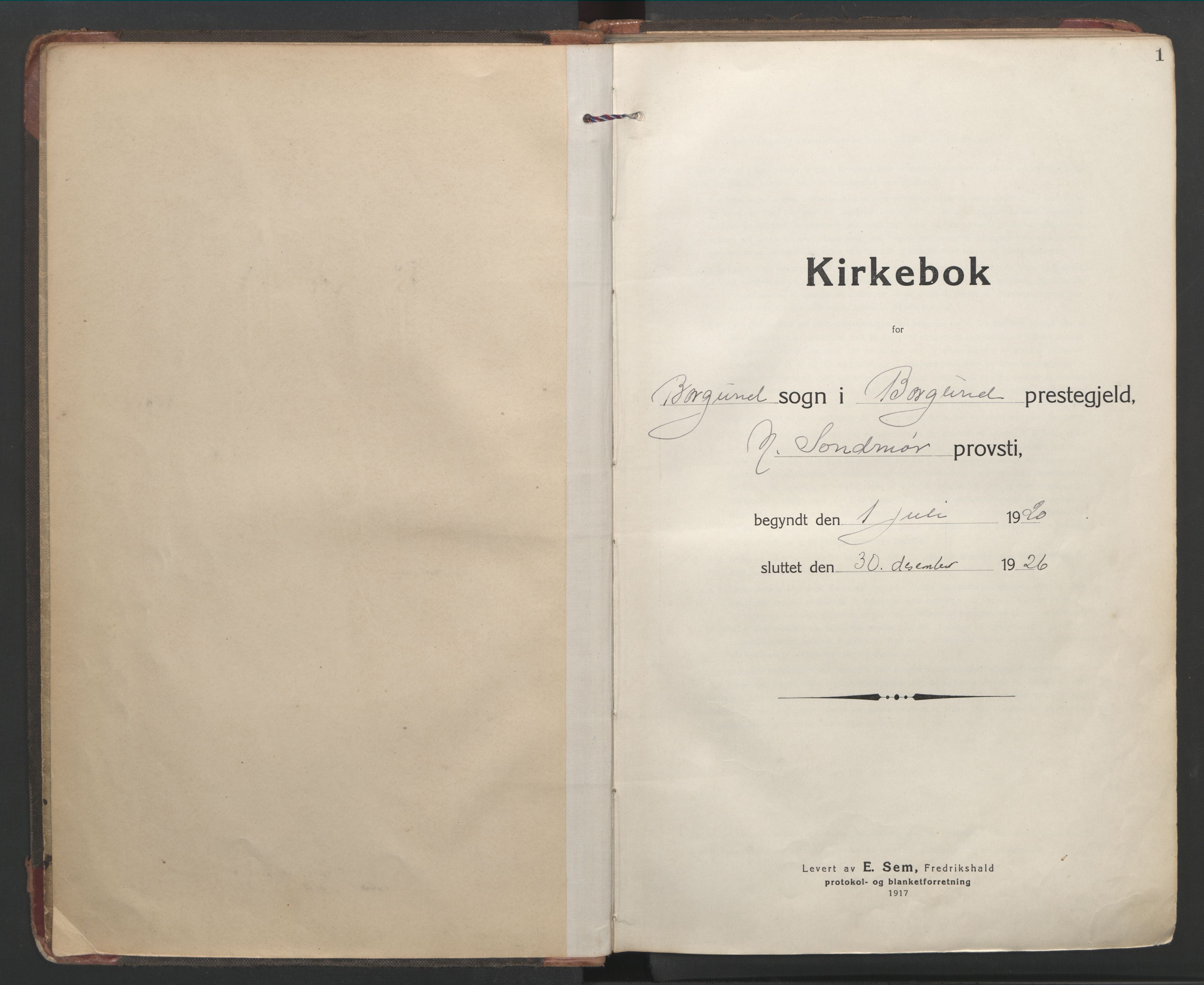 Ministerialprotokoller, klokkerbøker og fødselsregistre - Møre og Romsdal, AV/SAT-A-1454/528/L0412: Ministerialbok nr. 528A21, 1920-1926, s. 1