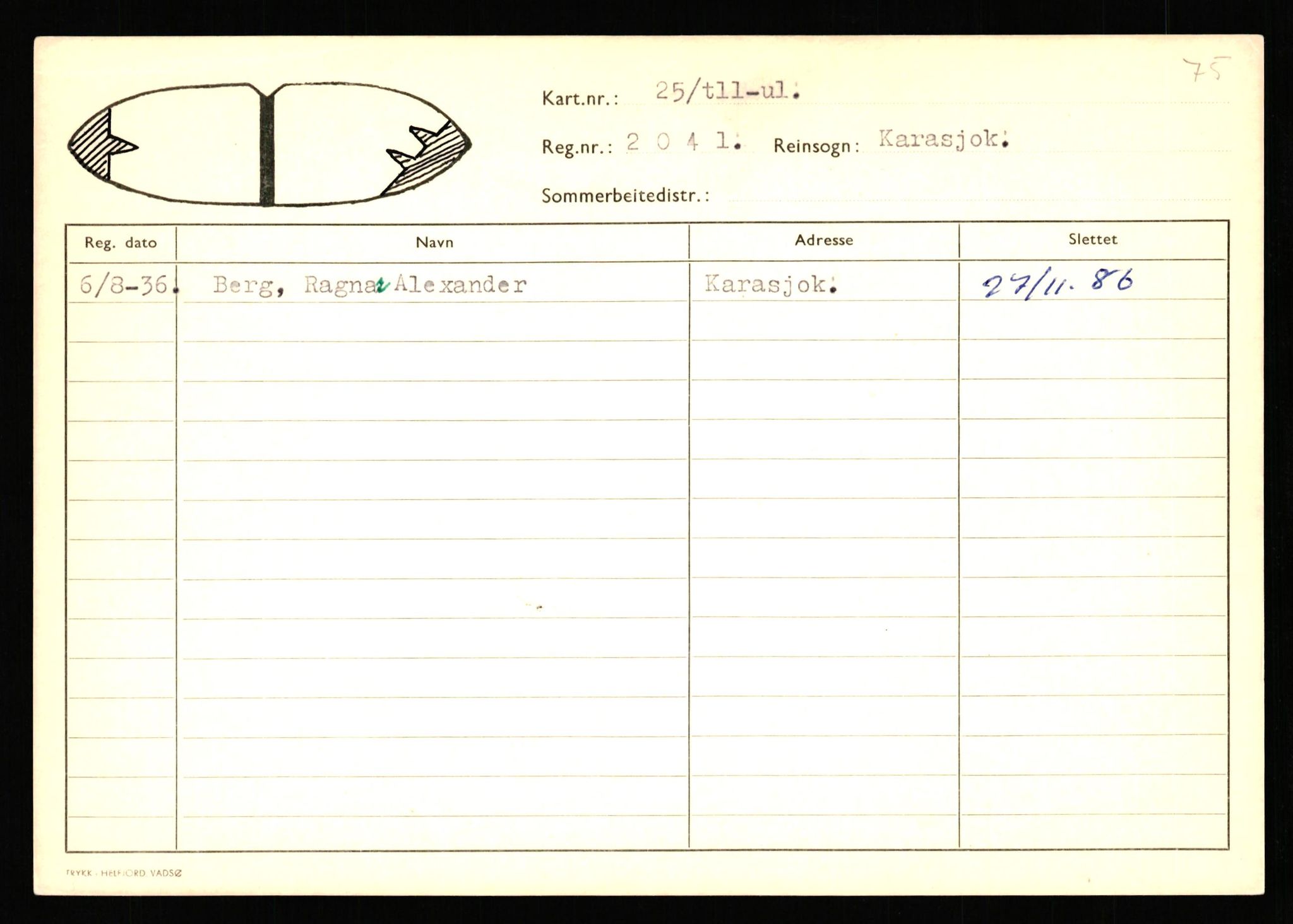 Lappefogden i Finnmark/Reindriftsforvaltningen Øst-Finnmark, AV/SATØ-S-1461/G/Ge/Gea/L0006: Slettede reinmerker, 1934-1992, s. 36